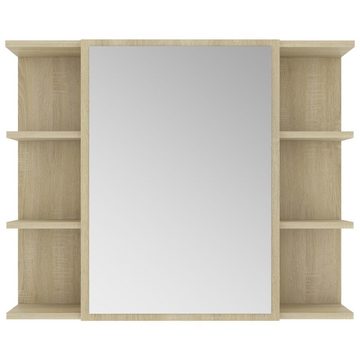 vidaXL Badezimmerspiegelschrank Bad-Spiegelschrank Sonoma-Eiche 80x20,5x64 cm Holzwerkstoff (1-St)