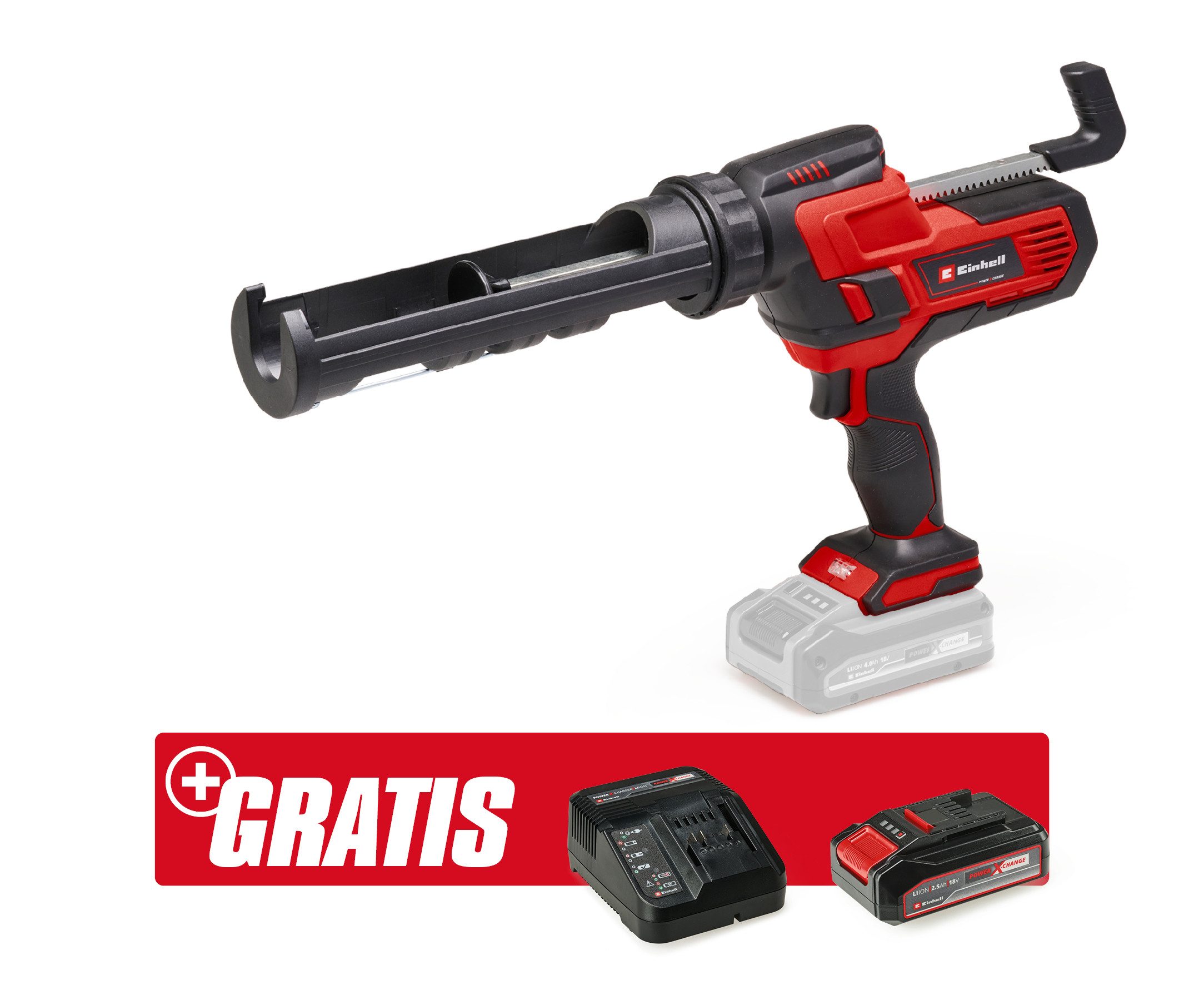 Einhell Akku-Kartuschenpistole TE-SG 18/10 Li (1x2,5 Ah), 310 ml, (Set), inkl. Akku und Ladegerät
