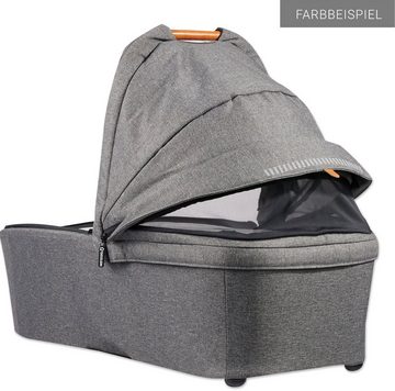 Gesslein Kombi-Kinderwagen FX4 Soft+ mit Aufsatz Life, schwarz/cognac, eisblau, mit Babywanne C3 und Babyschalenadapter