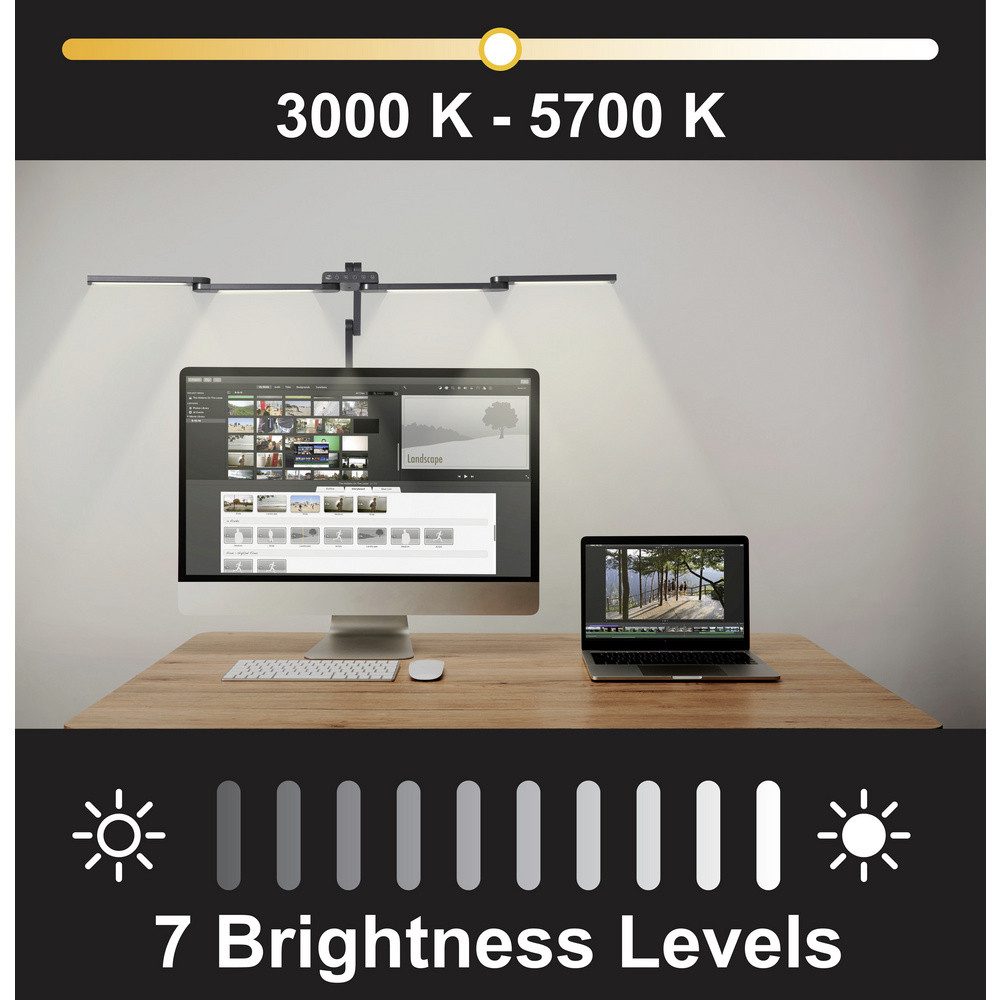 Renkforce Klemmleuchte Renkforce RF-6332582 LED-Klemmleuchte LED Schwarz