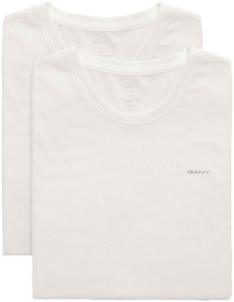 Gant T-Shirt C-NECK T-SHIRT 2-PACK (2-tlg) aus besonders weichem Material,  Kurze Ärmel und ein kleiner Logoprint auf der Brust