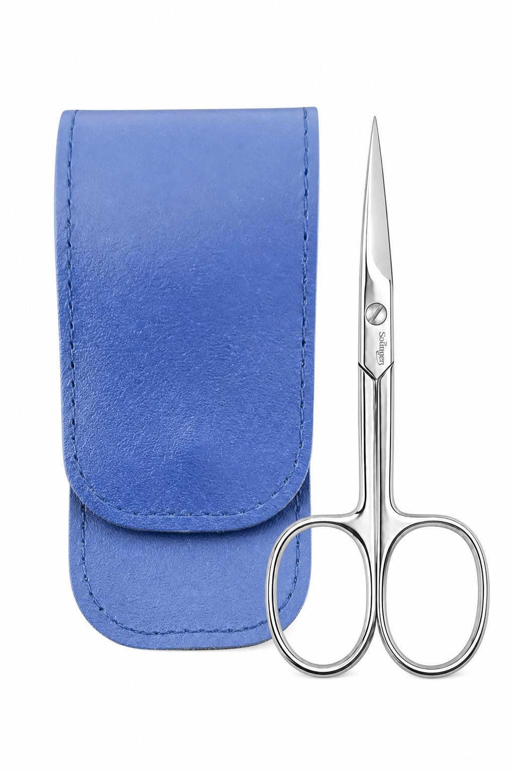 EloModa Nagelschere Solingen Nagelhautschere 9 cm aus gehärtetem Stahl mit Echtleder-Etui, (1-tlg), Nagelhautschere aus gehärtetem Stahl, Leder-Etui Made in Germany