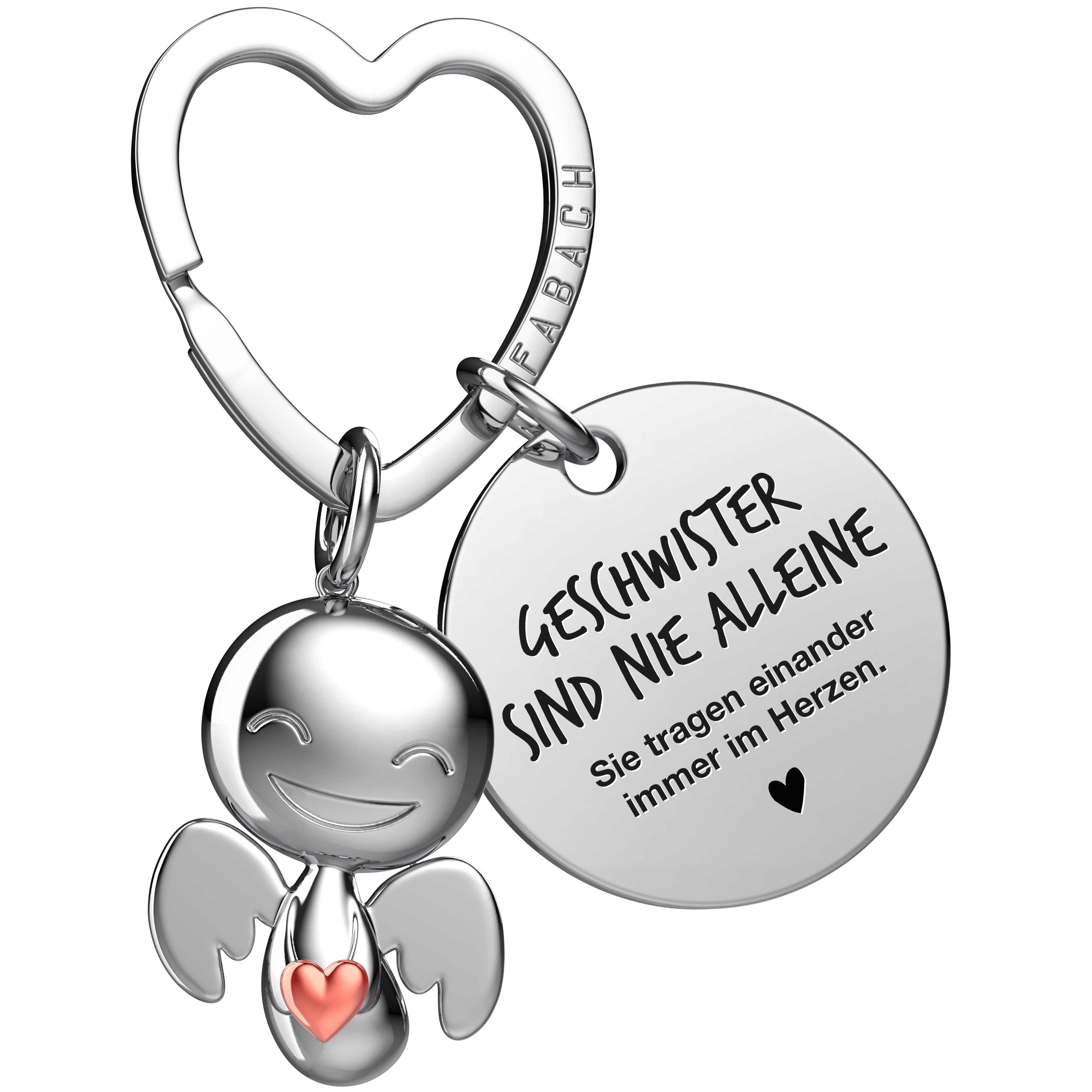 FABACH Schlüsselanhänger Schutzengel Happy mit Herz & "Beste Schwester" Gra günstig online kaufen