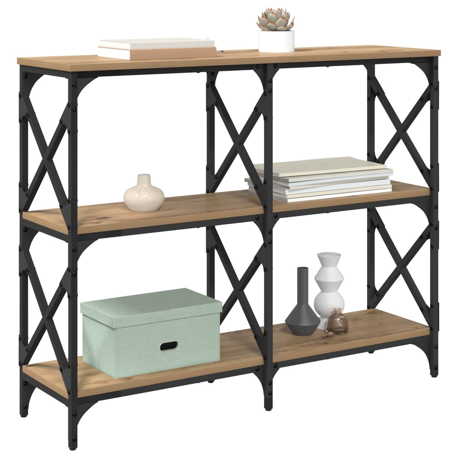 vidaXL Nachttisch Konsolentisch Artisan-Eiche 100 x 28 x 80,5 cm Holzwerkstoff (1-St)