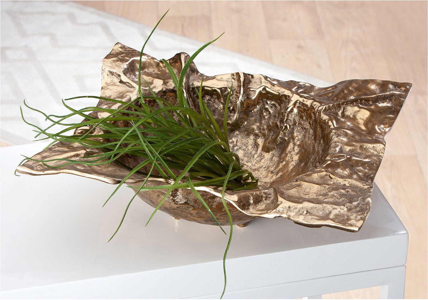 GILDE Schale Deko-Schale Crumple goldfarben, Aluminium, (1-tlg)