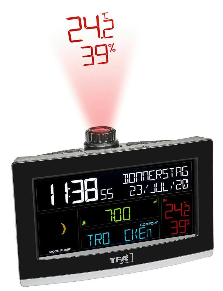 TFA Dostmann Projektionswecker View Show TFA 35.8002.01 mit WLAN Wetterstation