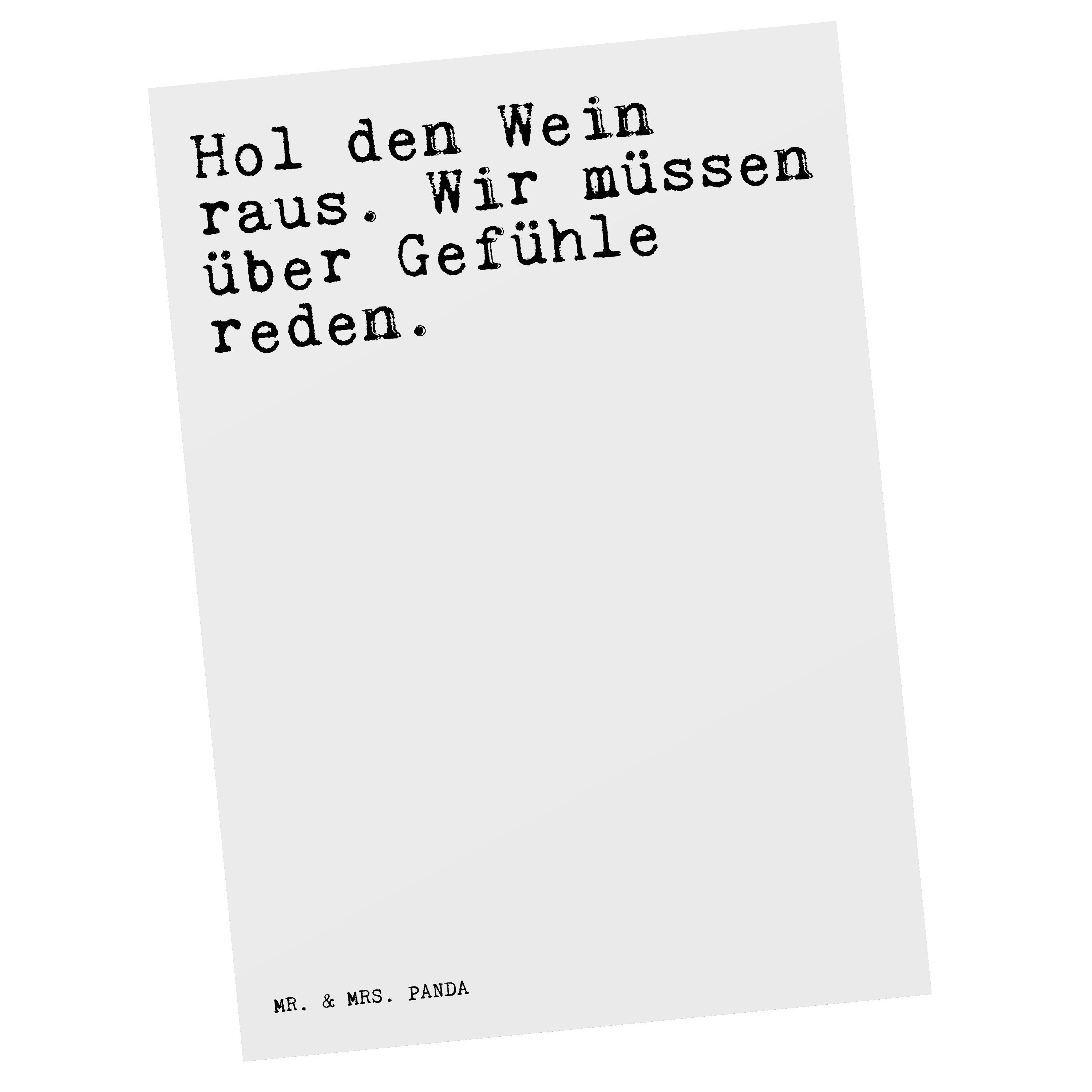 Mr. Wein Panda den & Geschenk, Mrs. Spruch - Spr Hol raus.... lustig, - Weiß Genießer, Postkarte