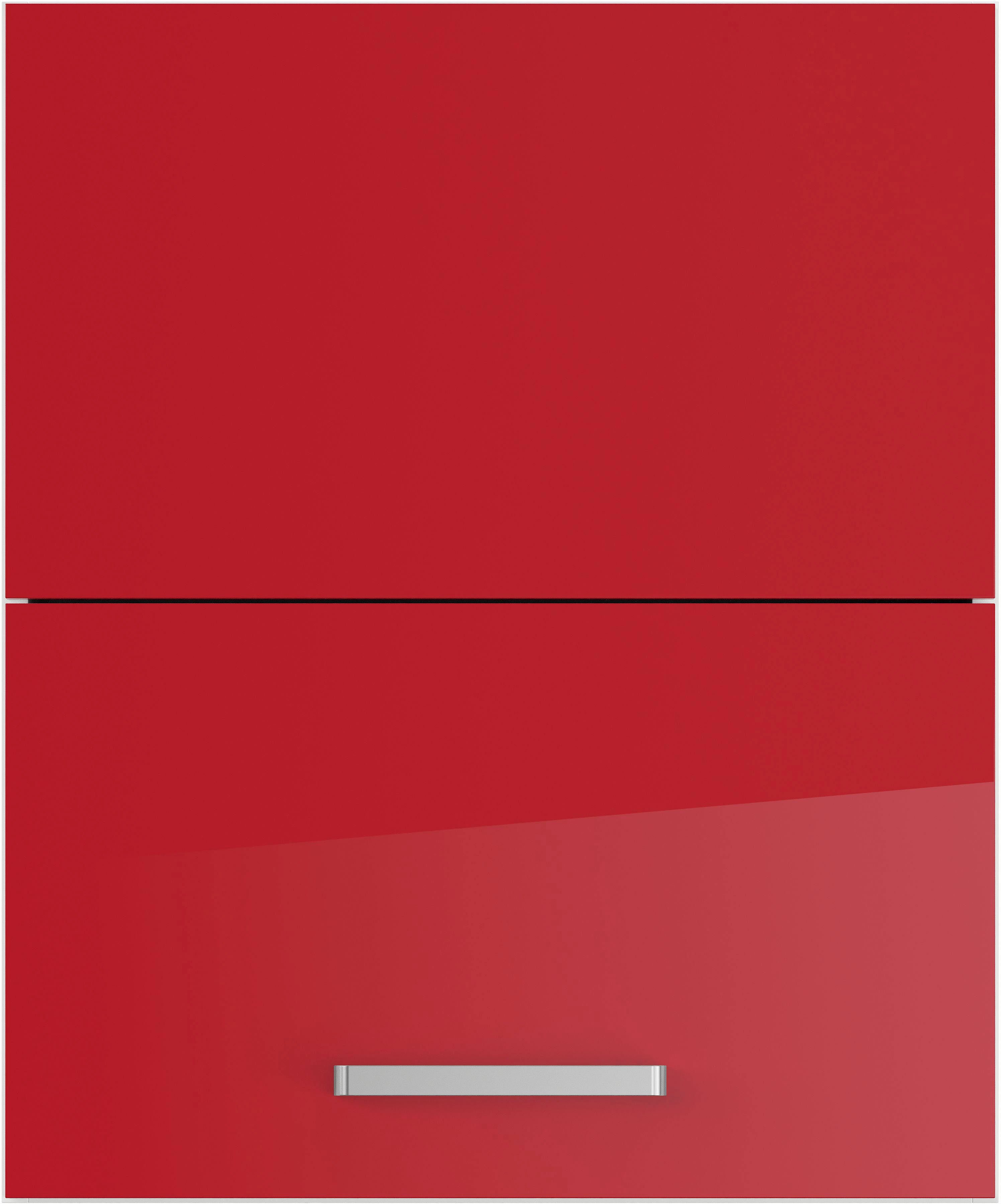 IMPULS KÜCHEN Faltlifthängeschrank "Turin" mit Falt-Lifttür bestehend aus 2 Fronten Rot Hochglanz
