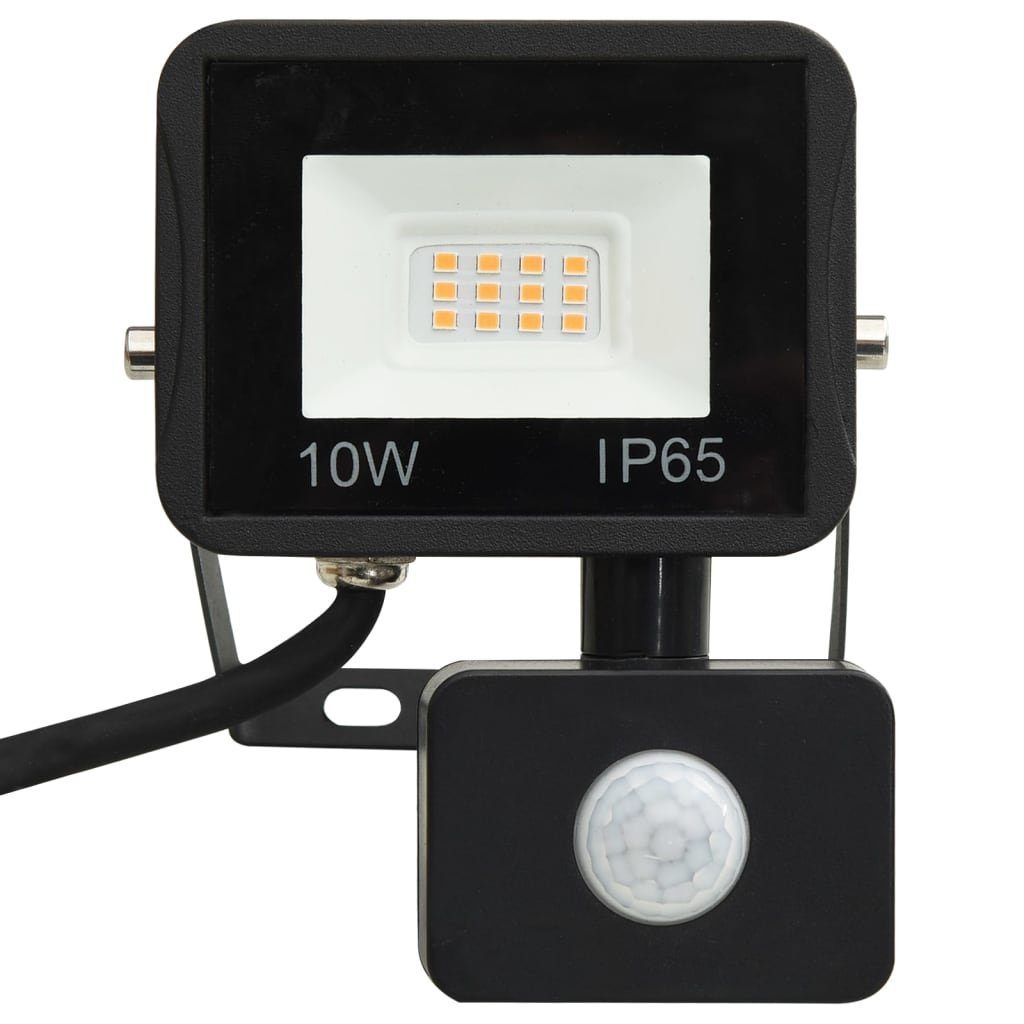 W vidaXL LED-Fluter Sensor Kaltweiß 10 Steckdose mit