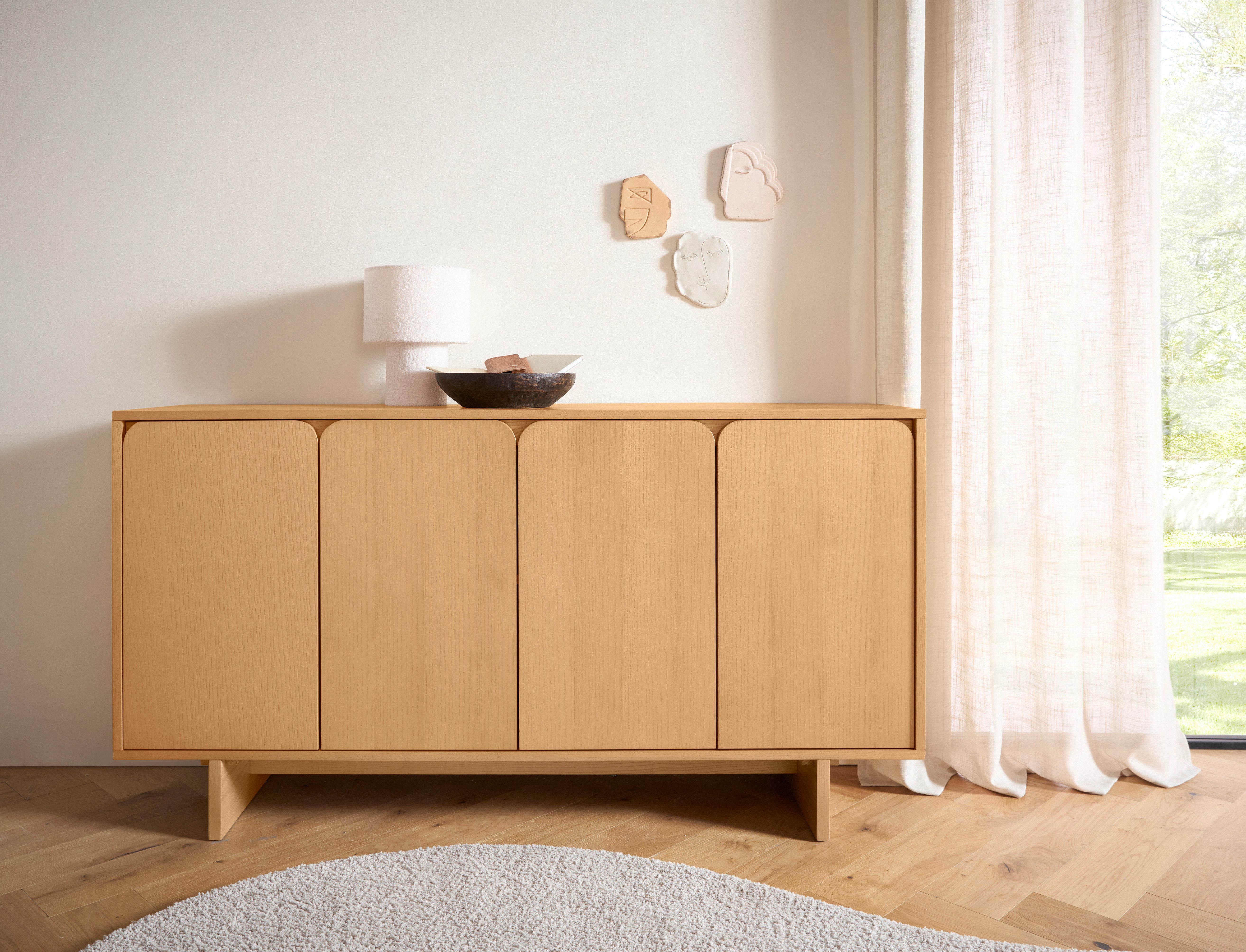 LeGer Home by Lena Gercke Sideboard Lurea, Breite 160 cm, Soft-Close, Push to open, Massivholzbeine