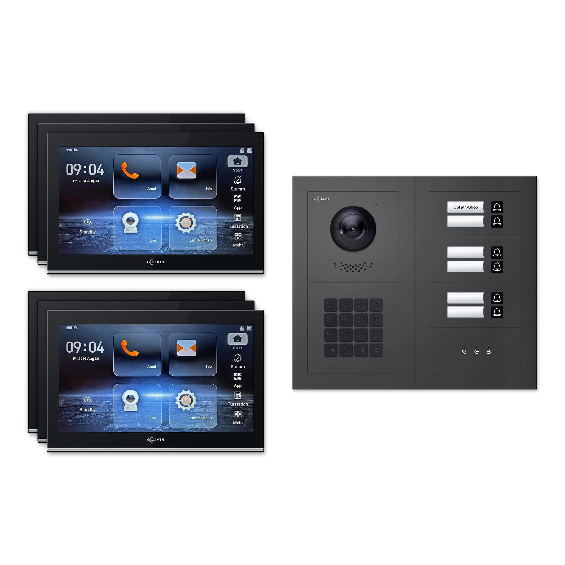 Goliath Intercom Video-Türsprechanlage Premium IP GL-IPH630AM – 6 Familien (Privat oder Gewerblich)