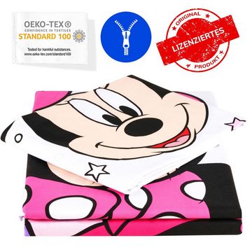 Kinderbettwäsche Minnie Mouse & Daisy Duck Disney Home 135x200cm Wow Friends, JACK, Renforcé, 2 teilig, Bunt, mit Reißverschluss