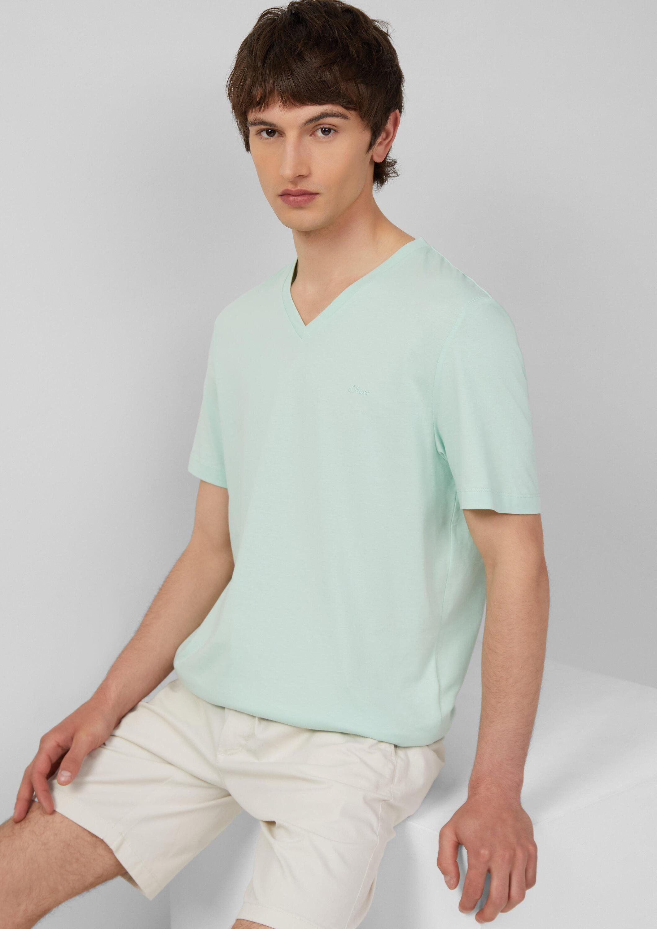 s.Oliver Kurzarmshirt T-Shirt Jersey-T-Shirt mit V-Ausschnitt günstig online kaufen