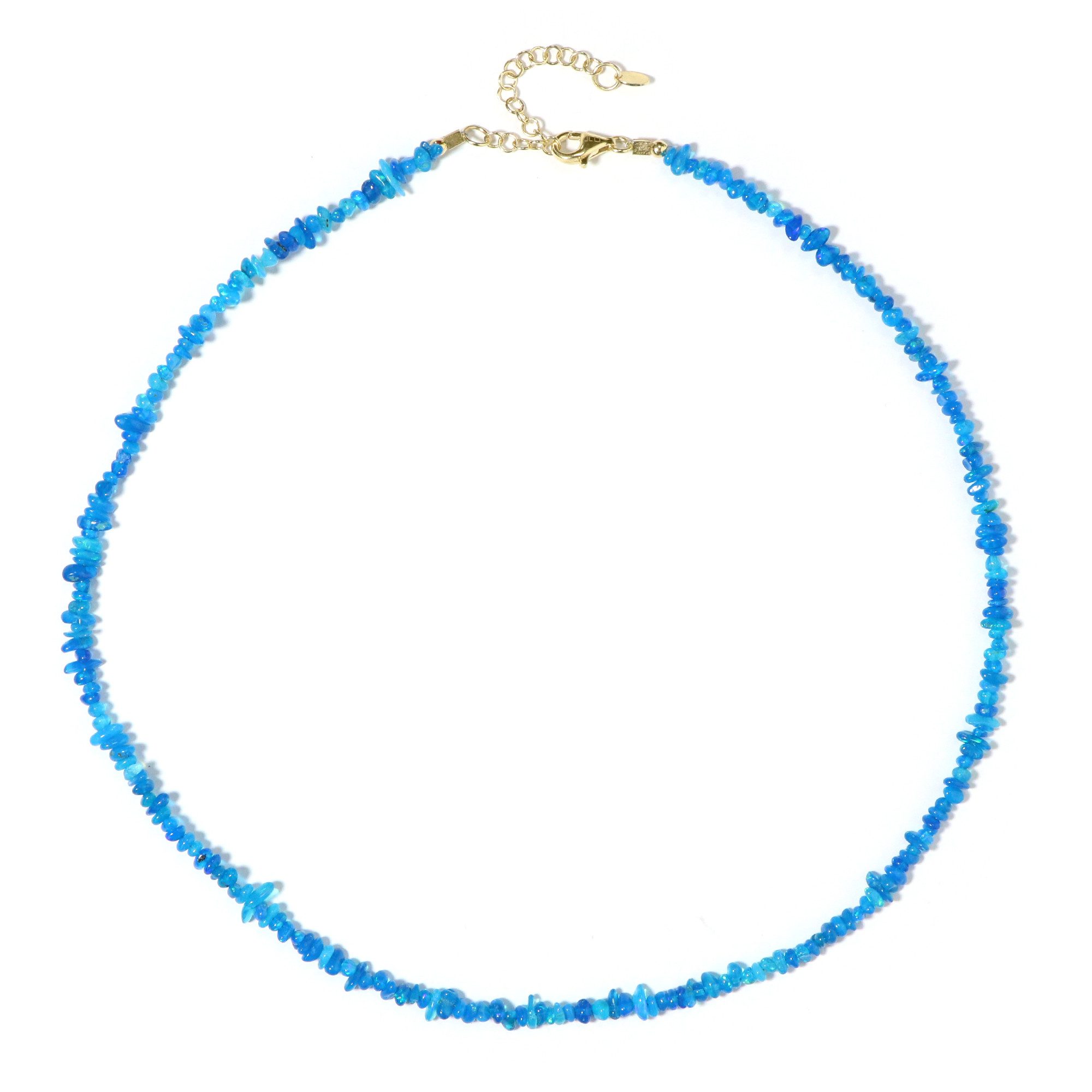 Cavill Silberkette Äthiopischer Blauer Opal Vergoldete Halskette (1-tlg)