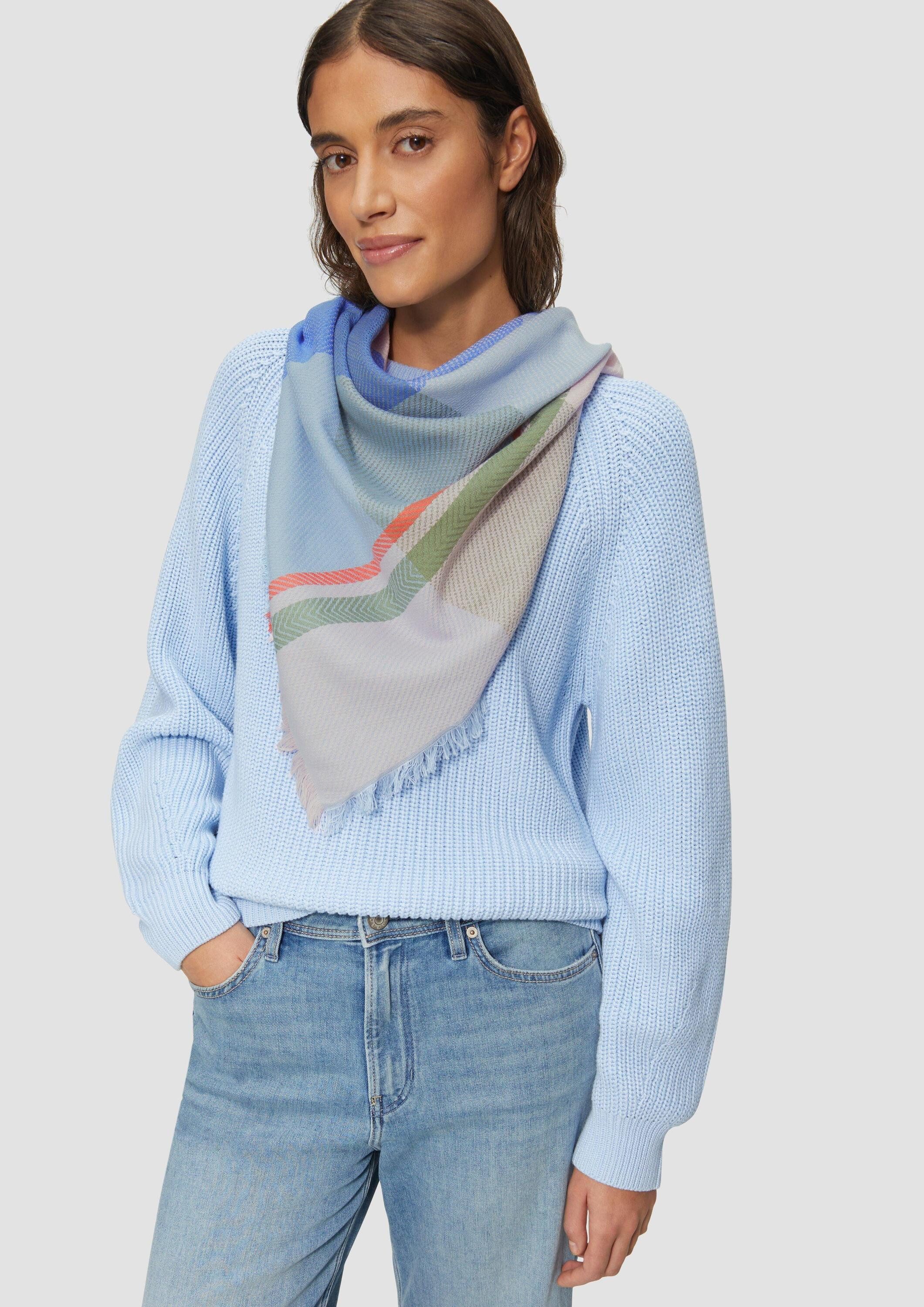 s.Oliver Schal Schal, Dreieckiger Schal aus Viskosemix mit Karomuster günstig online kaufen