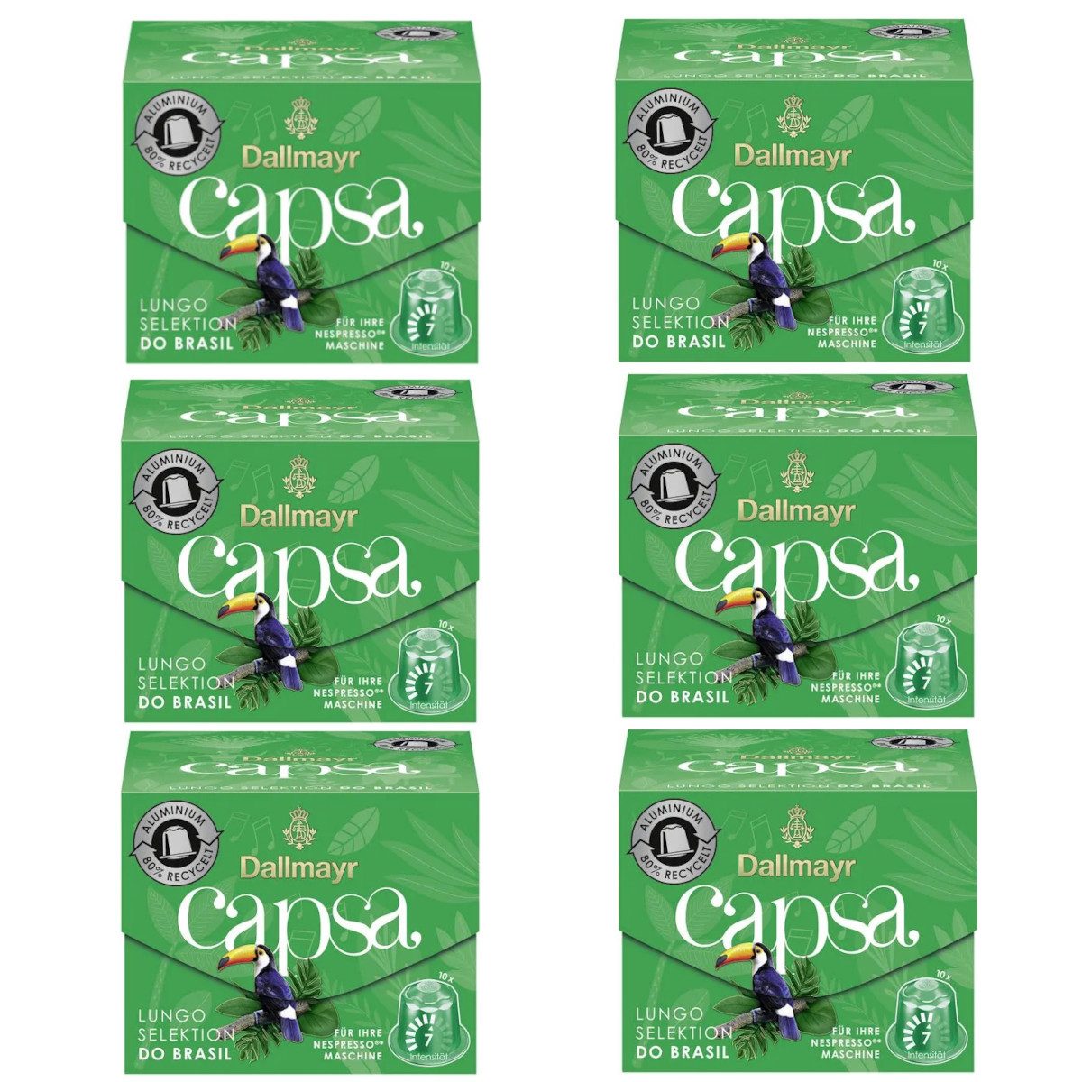 DALLMAYR Kaffee, Dallmayr Capsa Lungo Selektion d Oro Brasil 10 Kapseln 56g 6er Pack