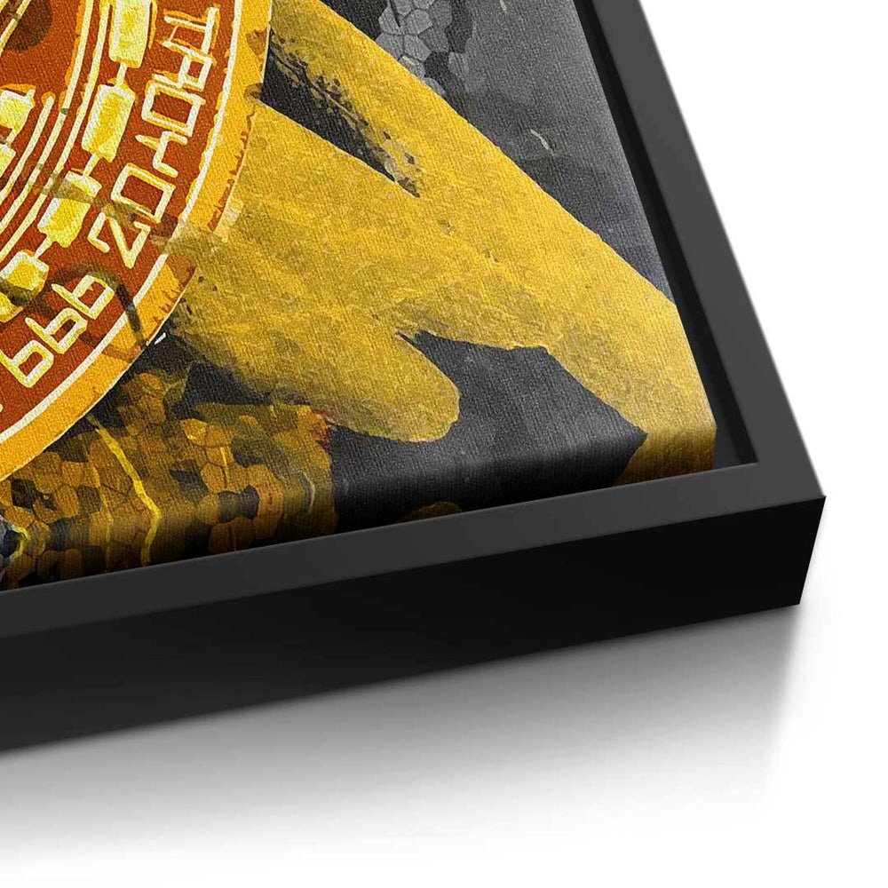 Leinwandbild, Rahmen Bitcoin Leinwandbild Painting - Trading ohne DOTCOMCANVAS® - - Crypto Premium