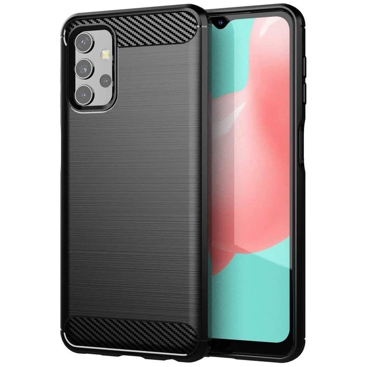 CoolGadget Handyhülle Carbon Handy Hülle für Samsung Galaxy A32 5G 6,5 Zoll, robuste Telefonhülle Case Schutzhülle für Samsung A32 5G Hülle