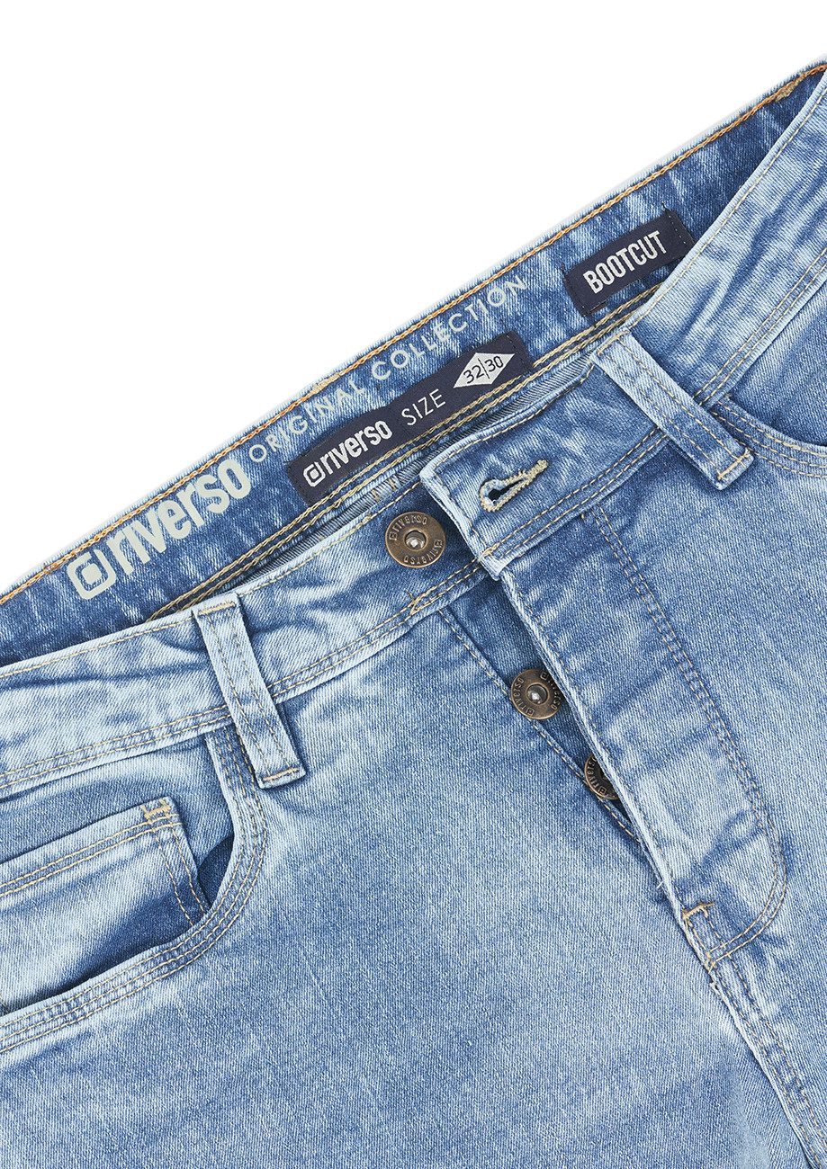 riverso Bootcut-Jeans Herren Jeanshose RIVFalko Boot Cut Fit Denim Hose mit Stretch – Bild 5 von 5