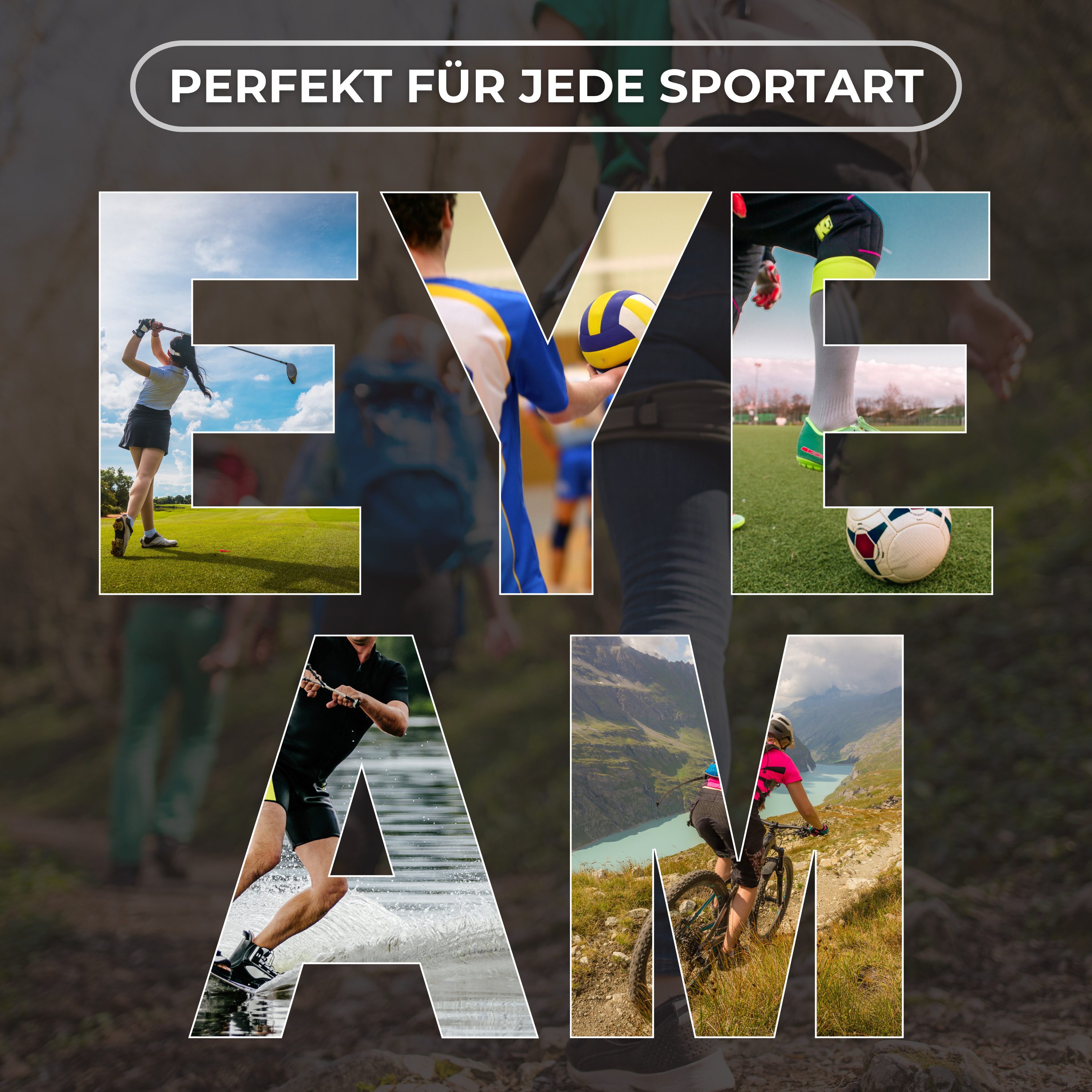 EyeAm Fahrradbrille, Sportbrille, Unisex Design, Für Sport, Rad, Laufen, MTB & Outdoor, (Modell: EAZYRUN), UV-Schutz 400