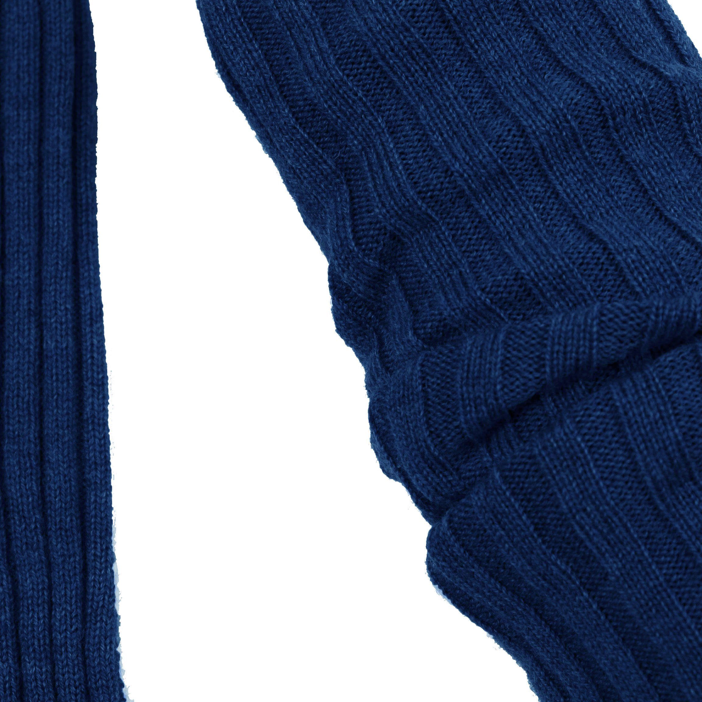 BEAZZ Armstulpen Armstulpen Damen, 100% und Daumenloch) Merino warm schwarzblau (mit Feinstrick, weich Pulswärmer, WOLLE