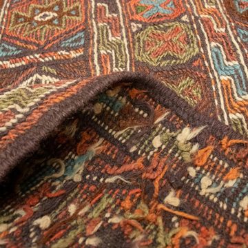 Wollteppich Kelim Teppich handgeknüpft orange, morgenland, rechteckig, Höhe: 6 mm, handgeknüpft