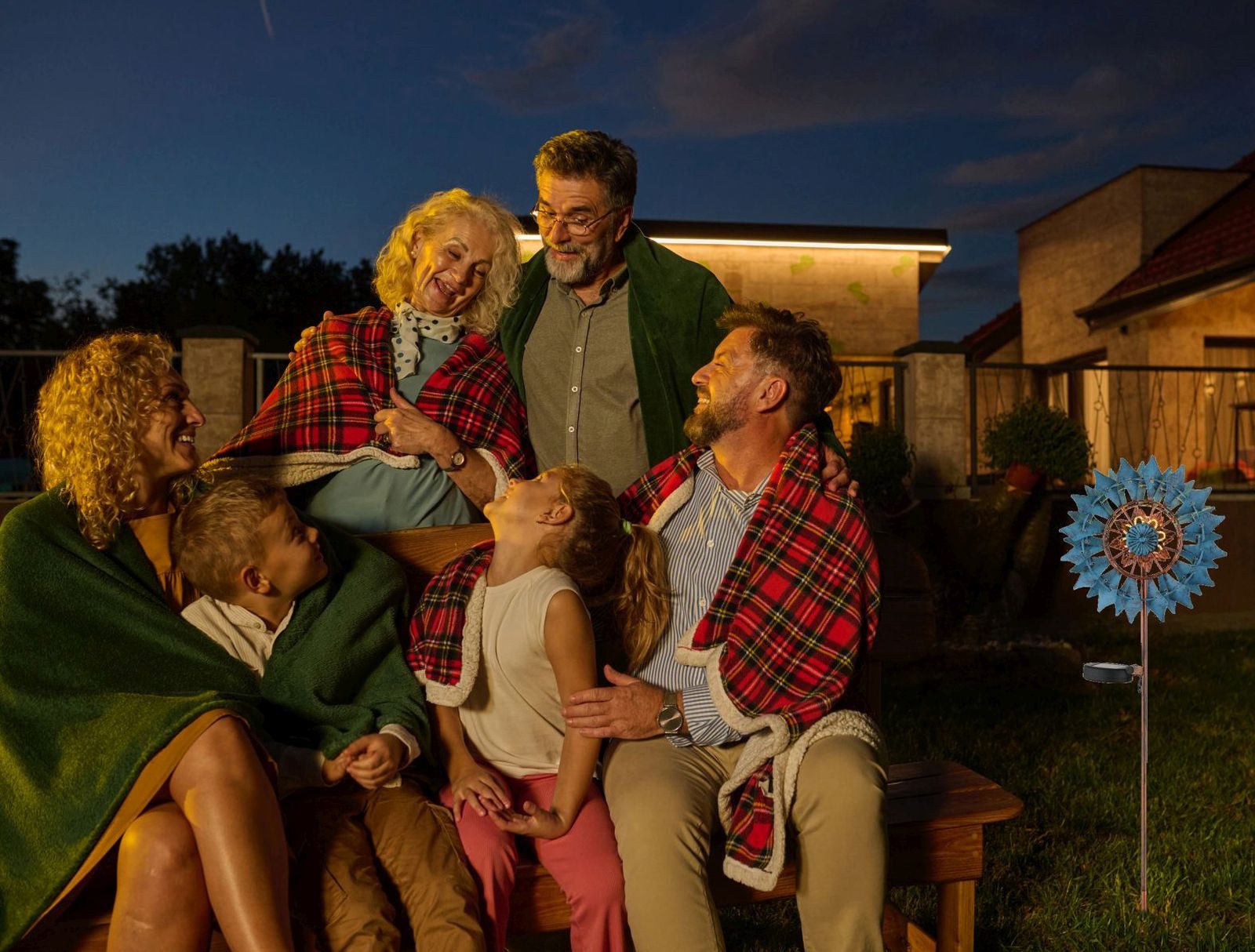 bmf-versand LED Solarleuchte Windrad Metall Garten Solar Solarleuchte Außen günstig online kaufen