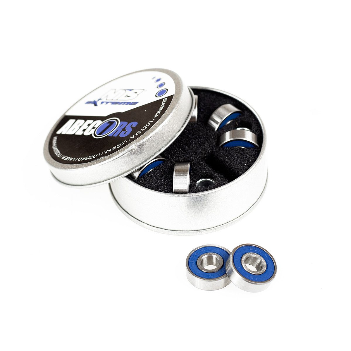 NILS EXTREME Kugellager ABEC-7 RS Blau Carbon Lager 8 Stück für Inliner Skateboards Scooter