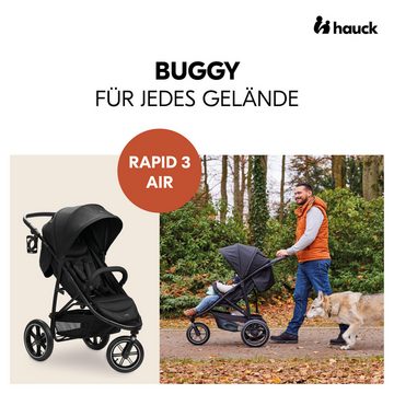 Hauck Kinder-Buggy Dreiradbuggy, Rapid 3 Air, black, mit schwenk/feststellbarem Vorderrad; Lufträder; bis 22 kg belastbar