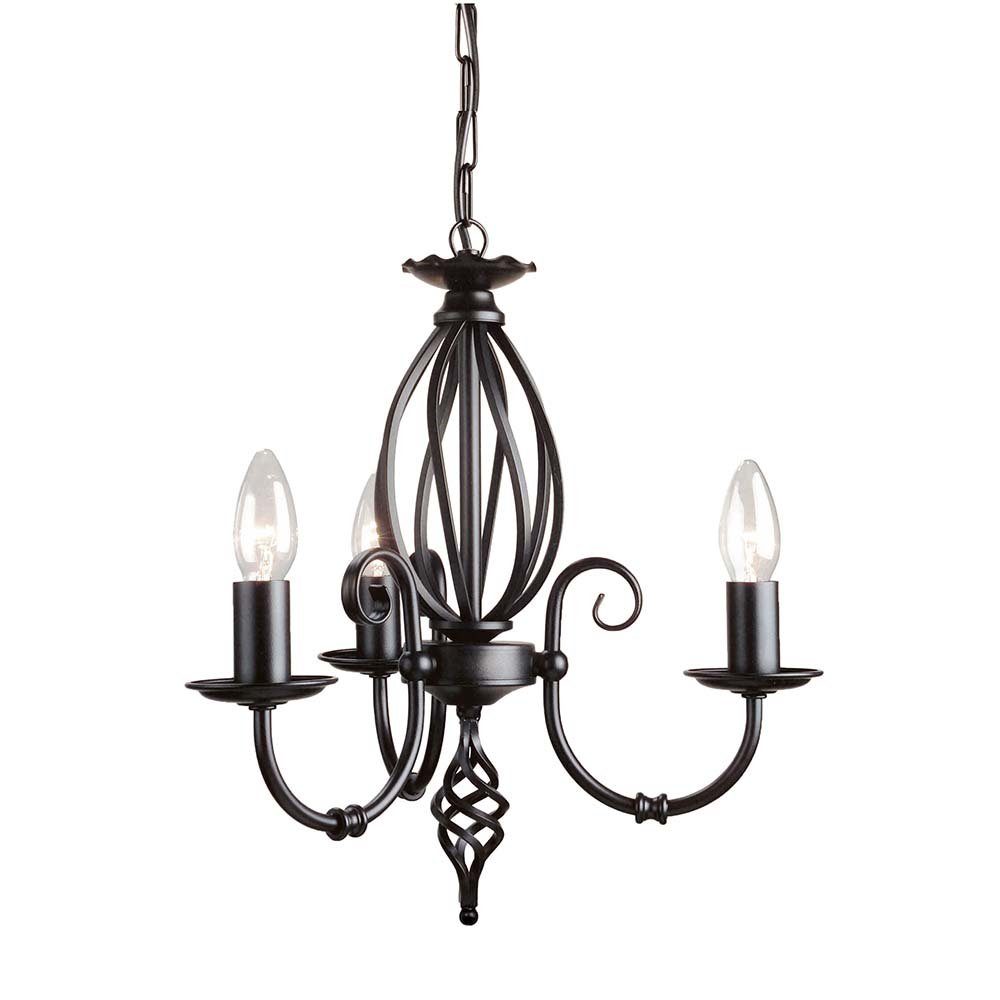 Elstead LIGHTING Kronleuchter, Leuchtmittel nicht inklusive, Kronleuchter Hängelampe Deckenleuchte Stahl Schwarz D 36 cm