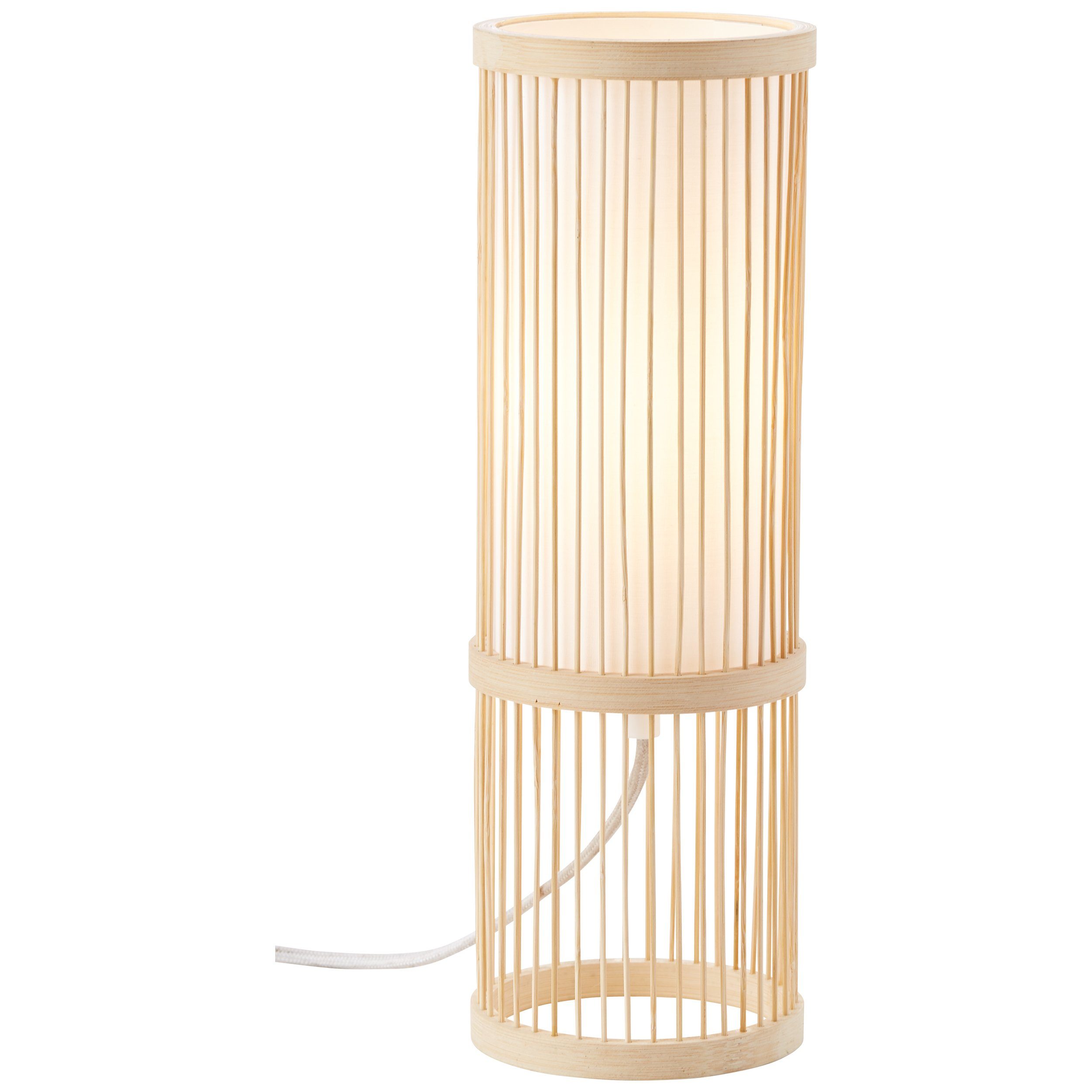 Lightbox Tischleuchte, ohne Leuchtmittel, Tischlampe, 36 Bambus/Textil cm 40 12 Höhe, Ø E27, cm, max. W