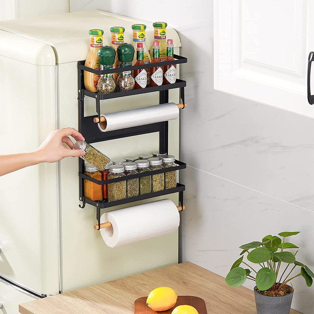 JEOBEST Küchenregal Gewürzregal Magnetisch Kühlschrank (Ohne Bohrung), 2 Et günstig online kaufen