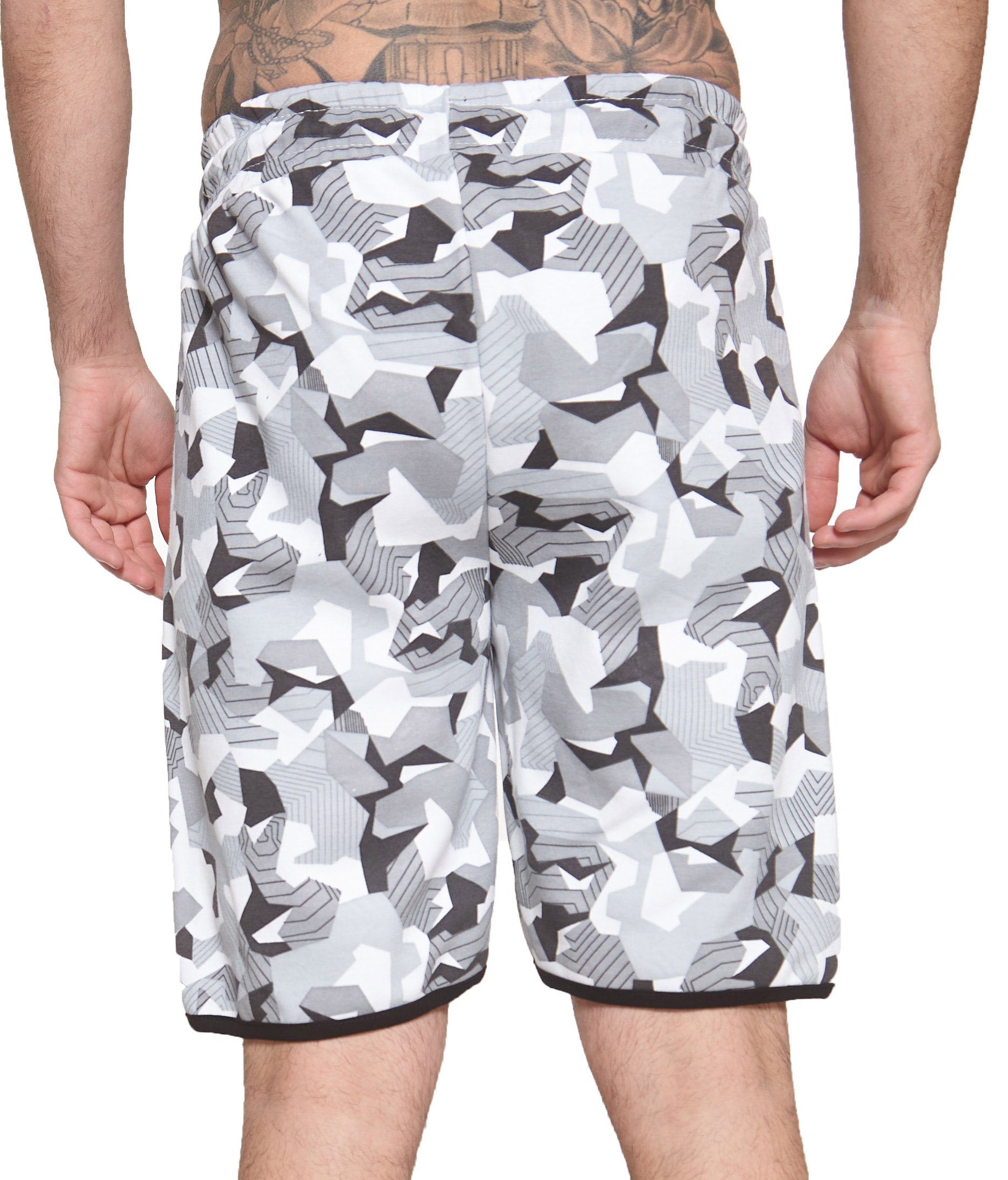 Camouflage Fitness Freizeit Streetwear John Casual Jogging (Kurze Design) modischem 1-tlg., Kayna Jogger Hose Sweatpants, Bermudas Herren im Shorts Hose Grau