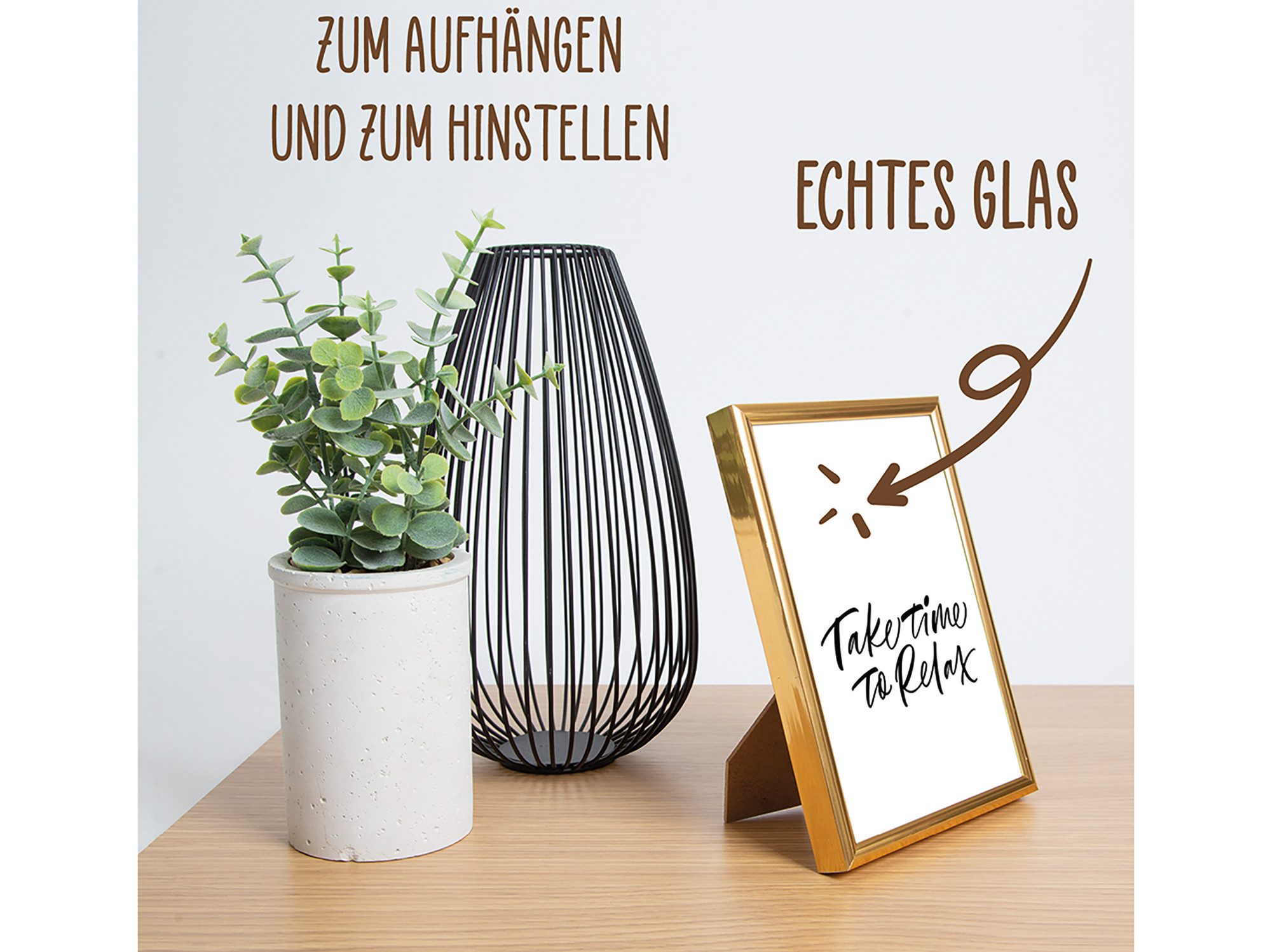 Wackadoo Living Einzelrahmen Bilderrahmen mit Glasscheibe für Einzelbilder günstig online kaufen