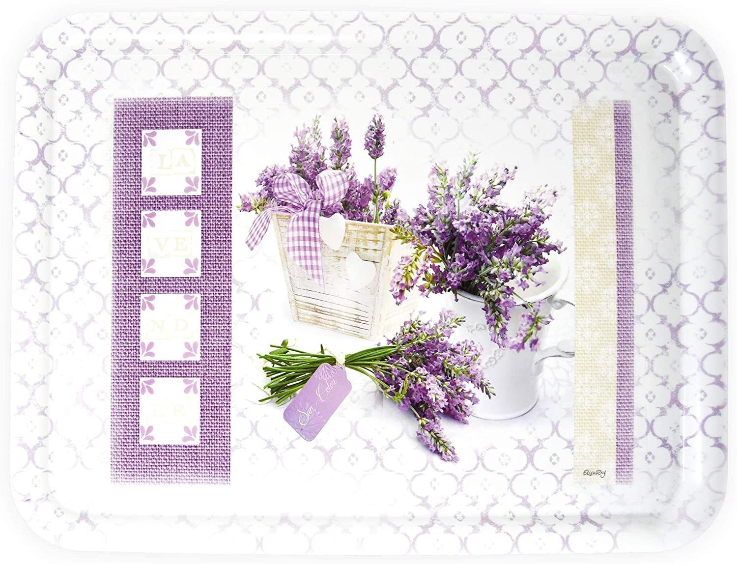 Lashuma Tablett Lavendeltraum, Kunststoff, (1-tlg), Küchentablett groß 50x37 cm Lila