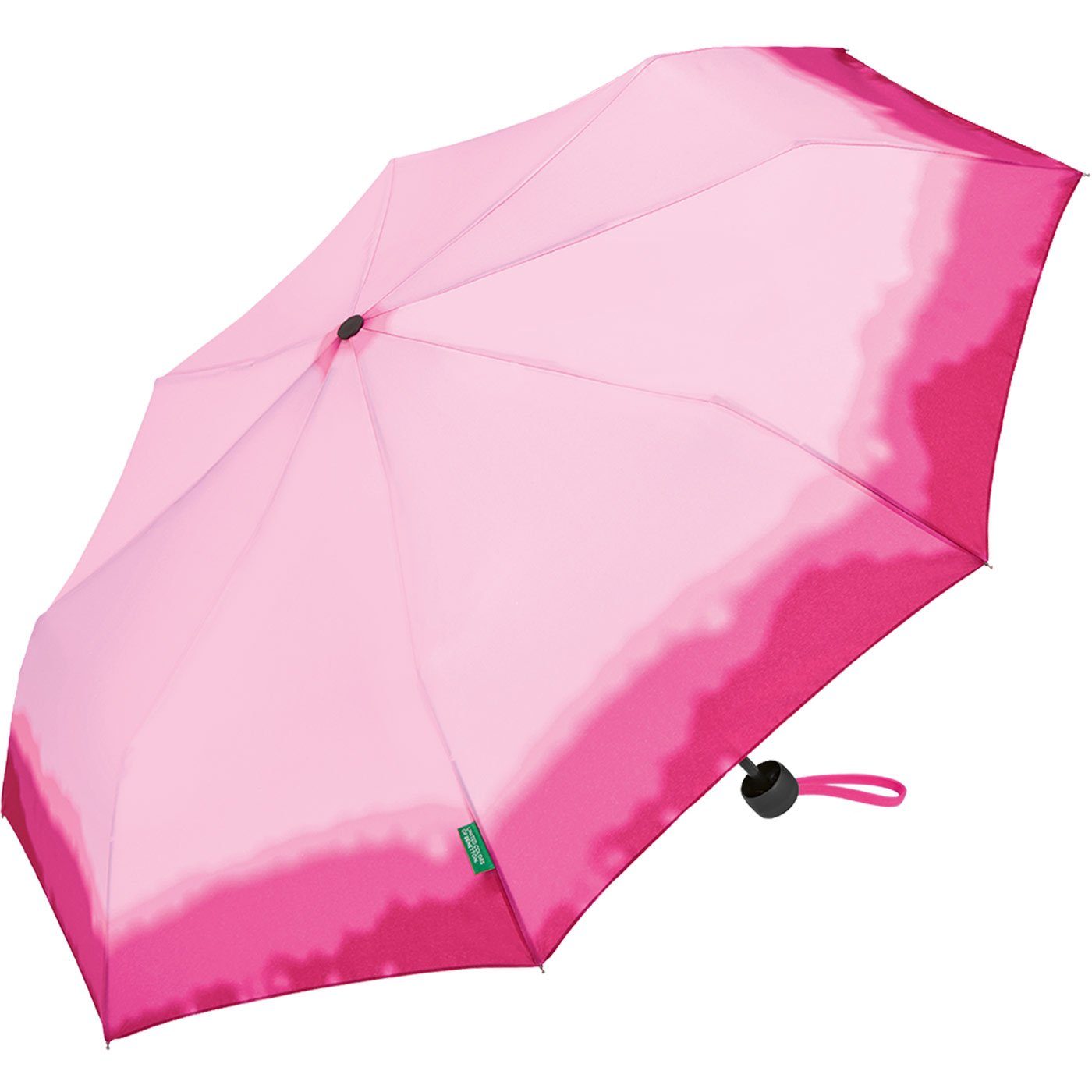 Dip Taschenregenschirm Dye - modernem, Colors United Mini pink of fuchsia, Super mit Farbverlauf-Muster Benetton farbigen