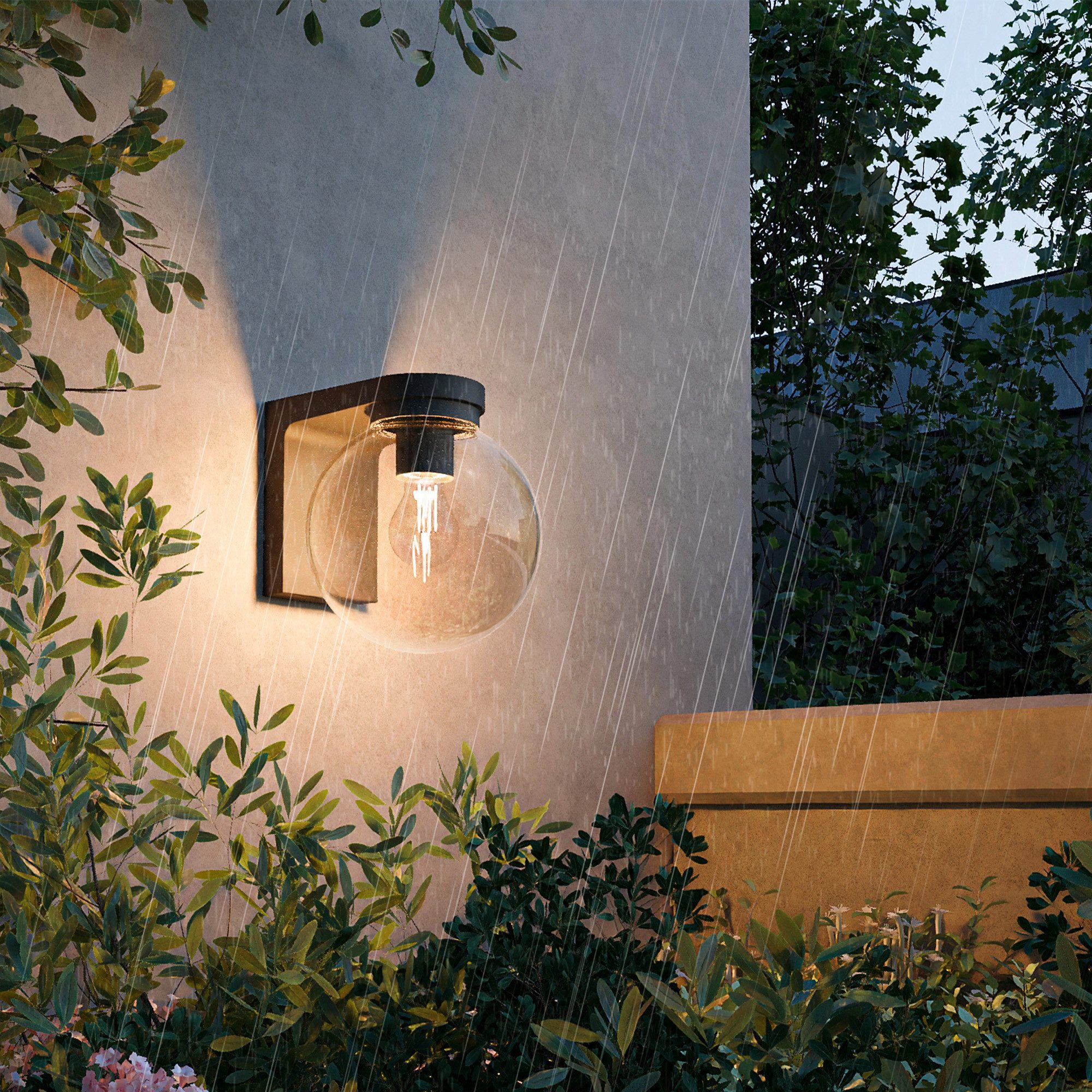 Philips LED Außen-Wandleuchte Outdoor Ulio, ohne Leuchtmittel, ohne E27-Leuchtmittel, IP44, schwarz