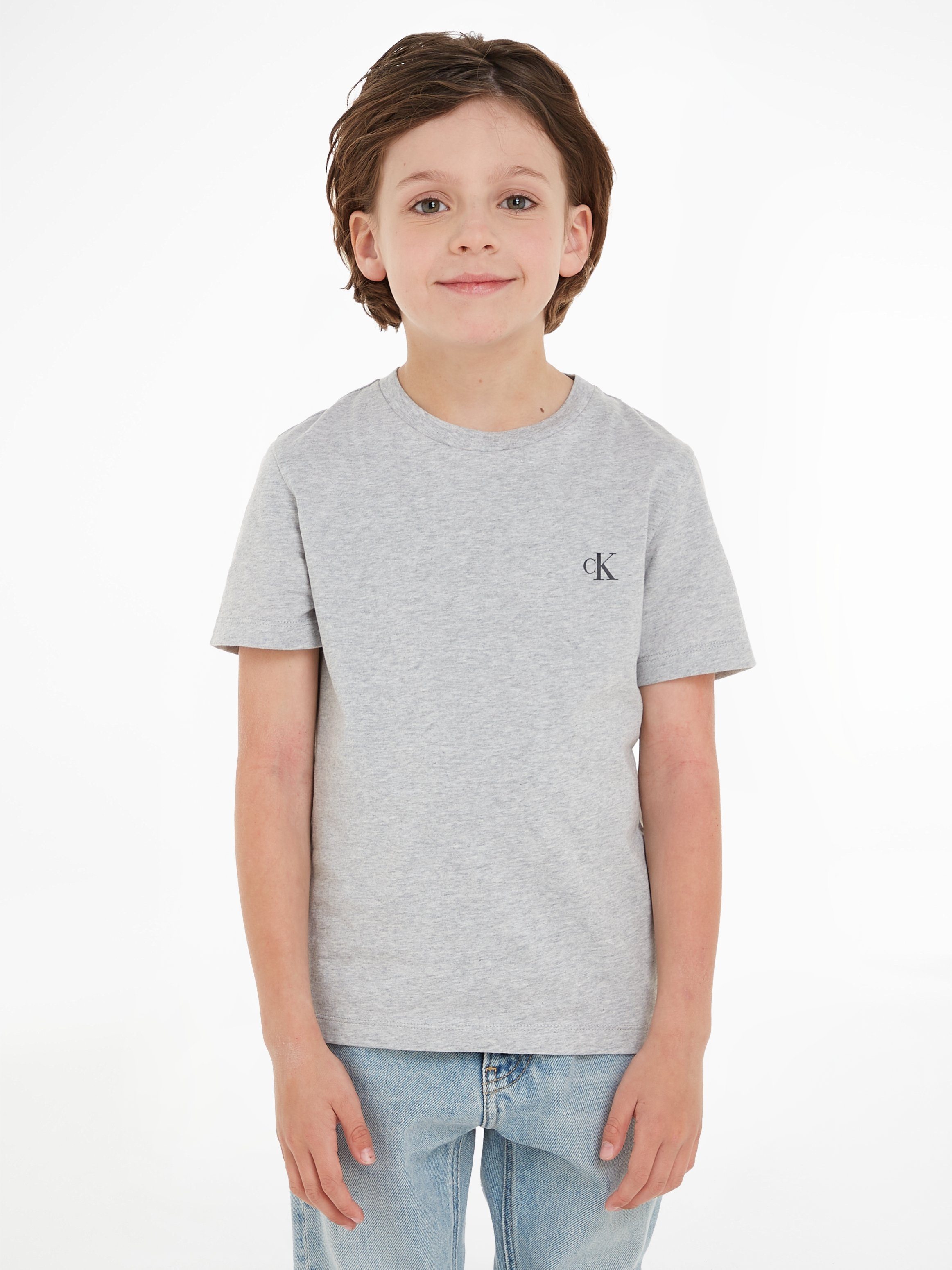 Calvin Klein Jeans T-Shirt 2-PACK mit Logodruck TOP MONOGRAM blau-grau