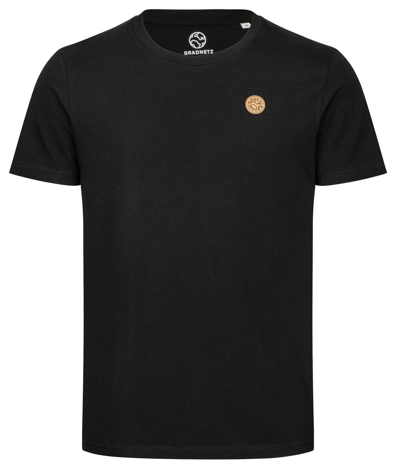 Gradnetz T-Shirt nachhaltig basic & schwarz fair 100% unisex leather Biobaumwolle