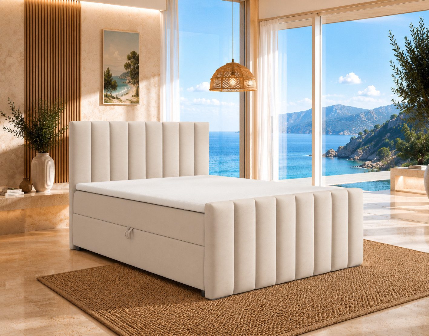 Best for Home Boxspringbett Trinity K10 mit Stauraum, Bonellmatratze & Komfort-Topper T30 (Boxspringbett-Set, 1-St., 140x200 160x200 180x200 200x200 cm), Ergonomischer Schlafkomfort, praktischer Stauraum