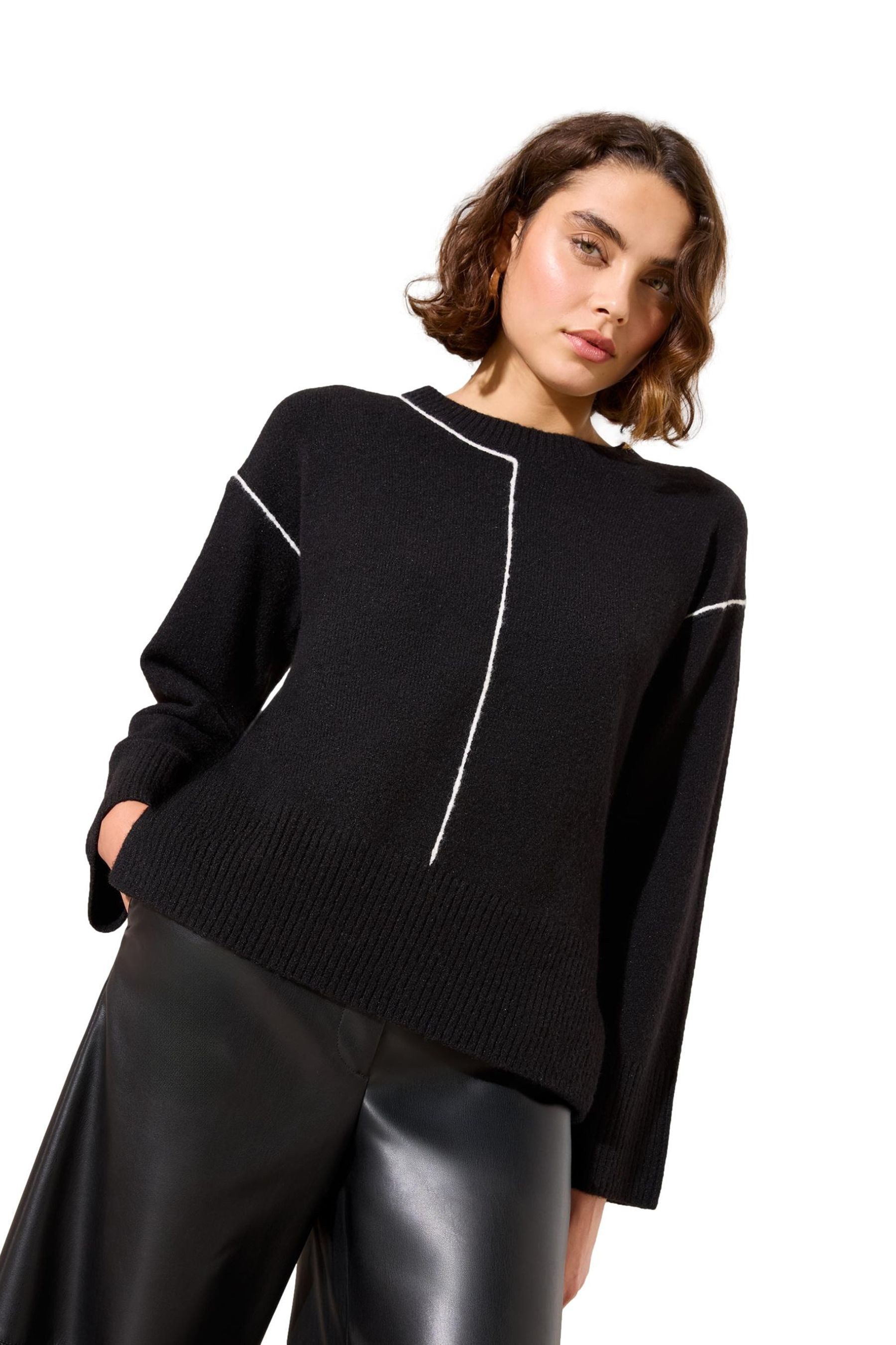 Friends Like These Strickpullover Friends Like These Pullover mit Nahtdetail (1-tlg)