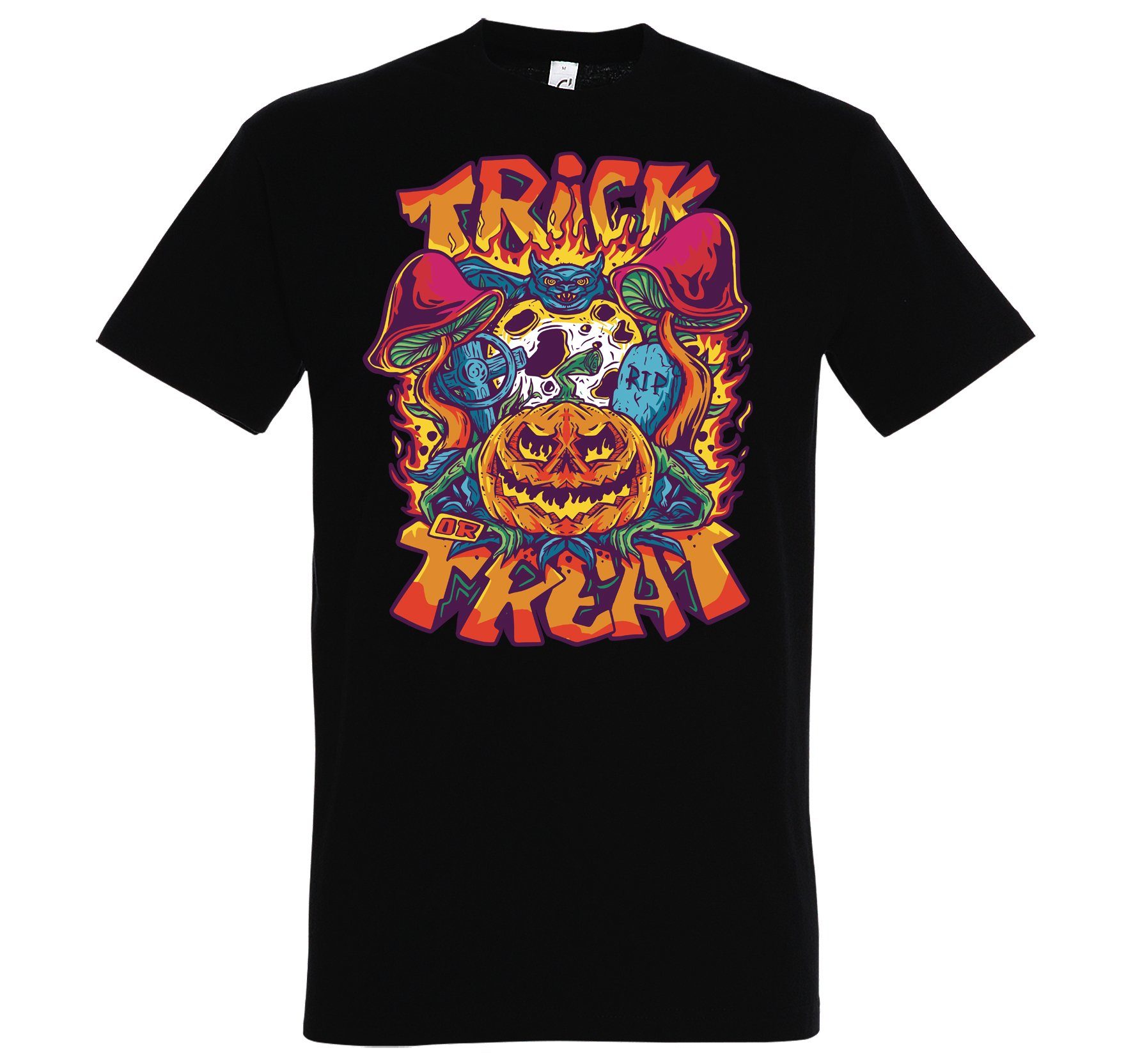 Youth Designz T-Shirt Halloween Herren T-Shirt Horror Trick or Treat Pilz Fun-Look mit Trendigem Frontdruck