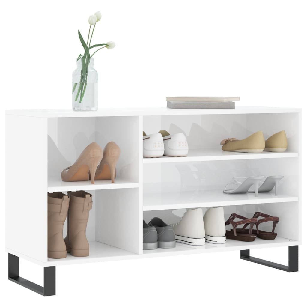 vidaXL Schuhregal Schuhregal Hochglanz-Weiß 102x36x60 cm günstig online kaufen