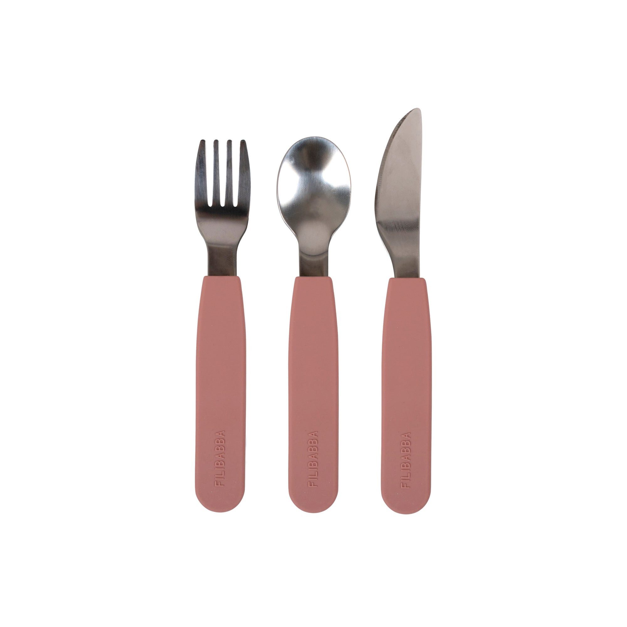 FILIBABBA Kinderbesteck Filibabba Silikonbesteckset - Rose