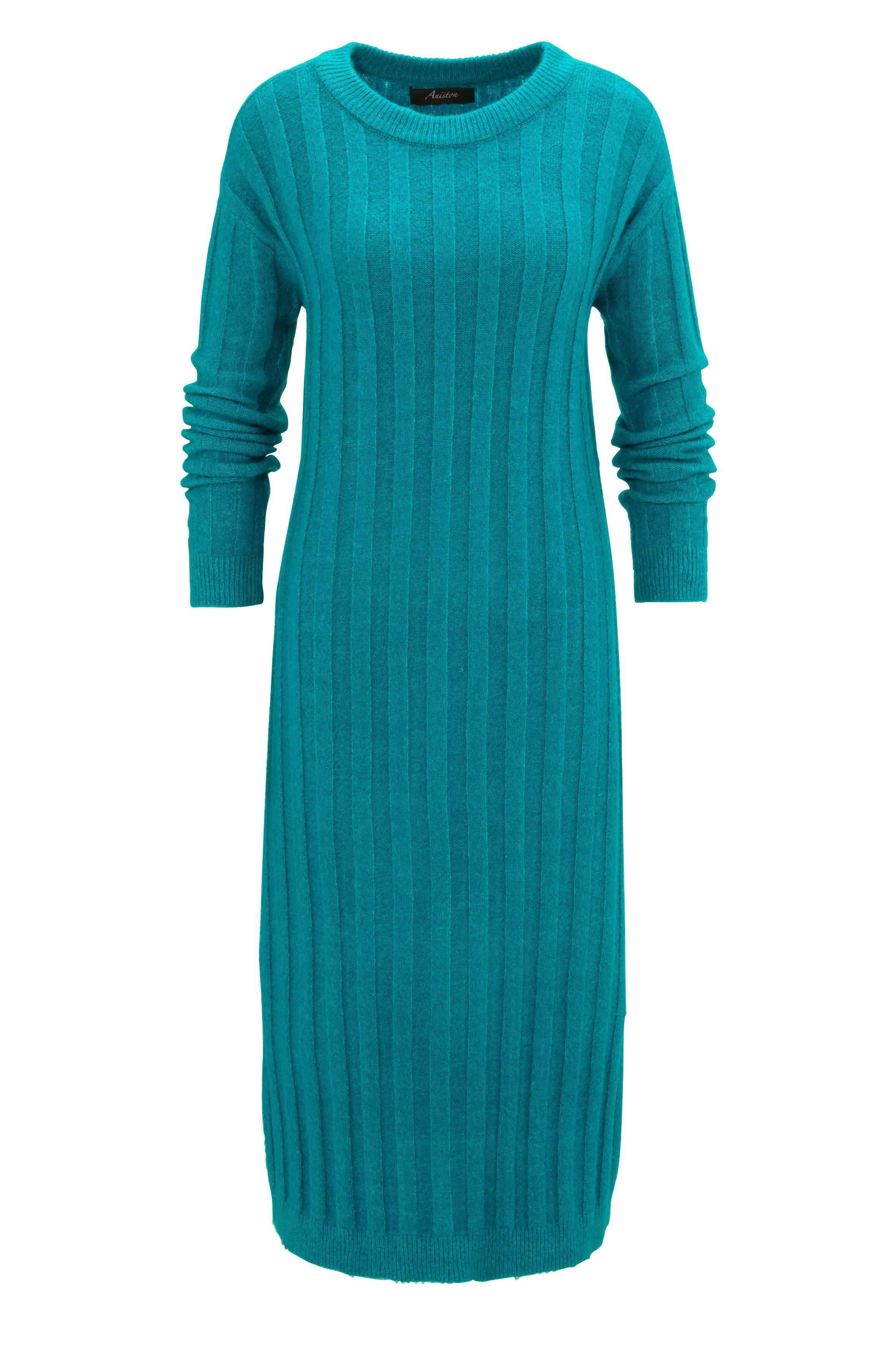 trendigem Melange-Garn petrol-meliert CASUAL aus Strickkleid Aniston