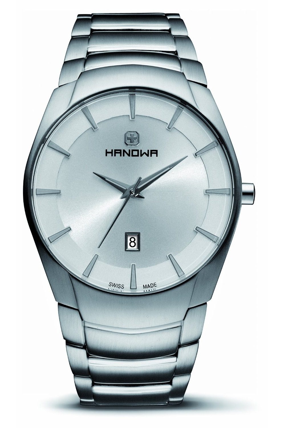 Hanowa Quarzuhr Herrenuhr Armbanduhr Edelstahl Silber 16-5021.04.001, Swiss Made, Fluoreszierende Zeiger und Indexe