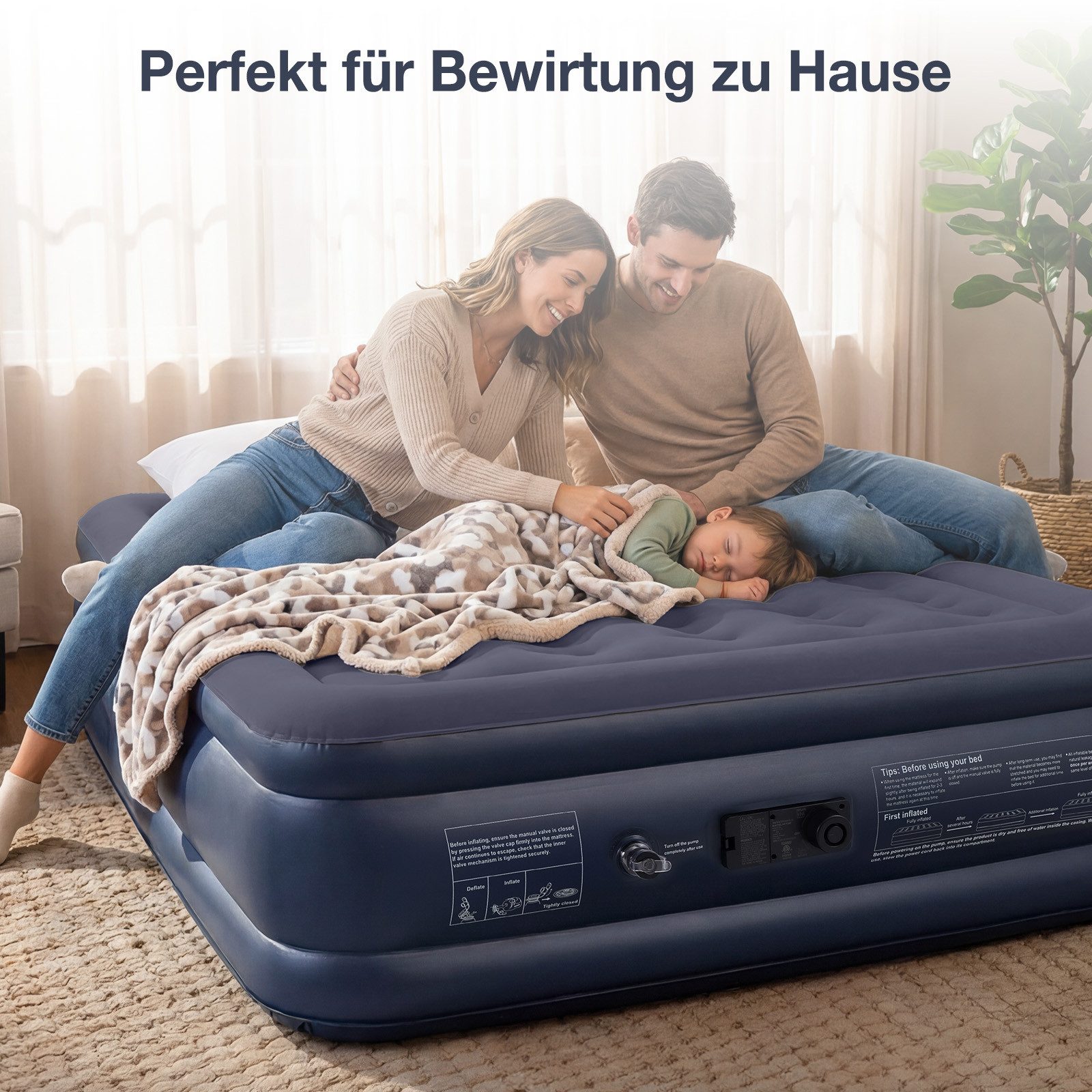 Sekey Luftbett Aufblasbare Matratze Luftmatratze selbstaufblasend hoch mit Pumpe, Luftbett Grau 203x102x40cm Wasserabweisend Einzelbett mit Tragebeutel