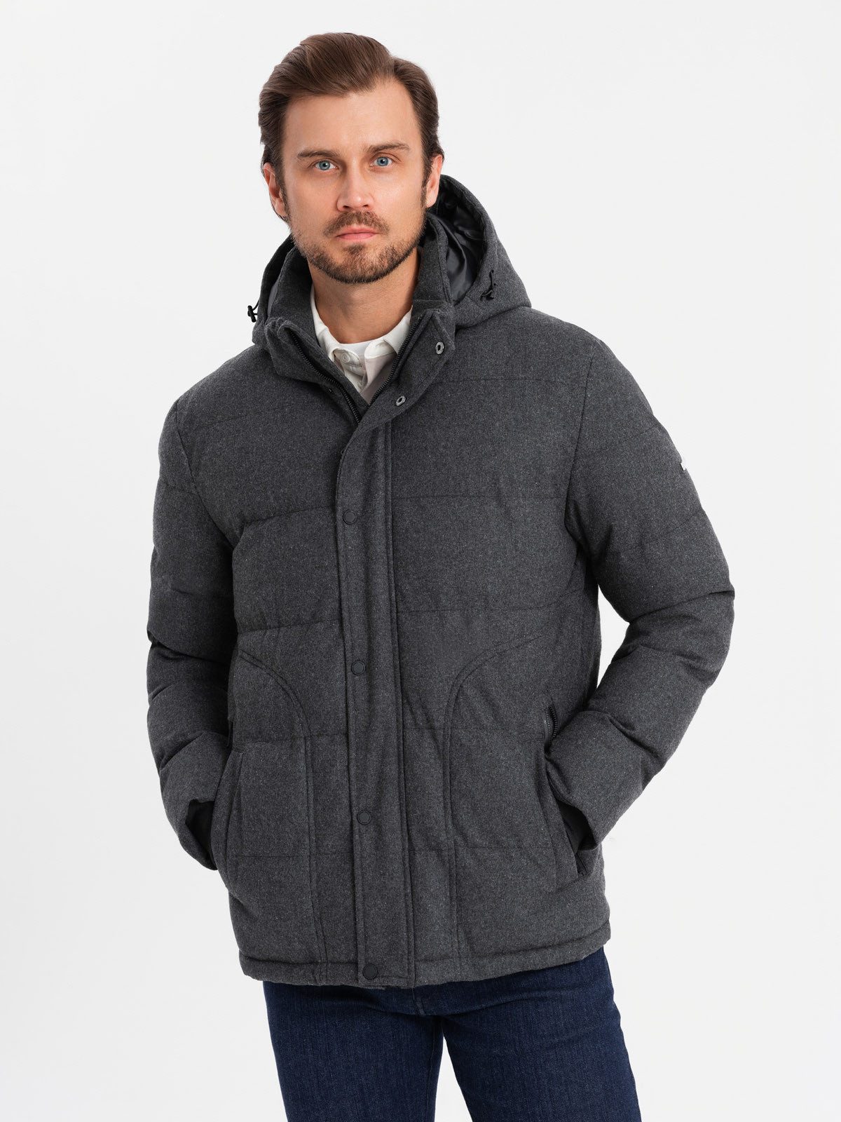 Winterjacke Herren-Freizeit-Pufferjacke mit Wolle