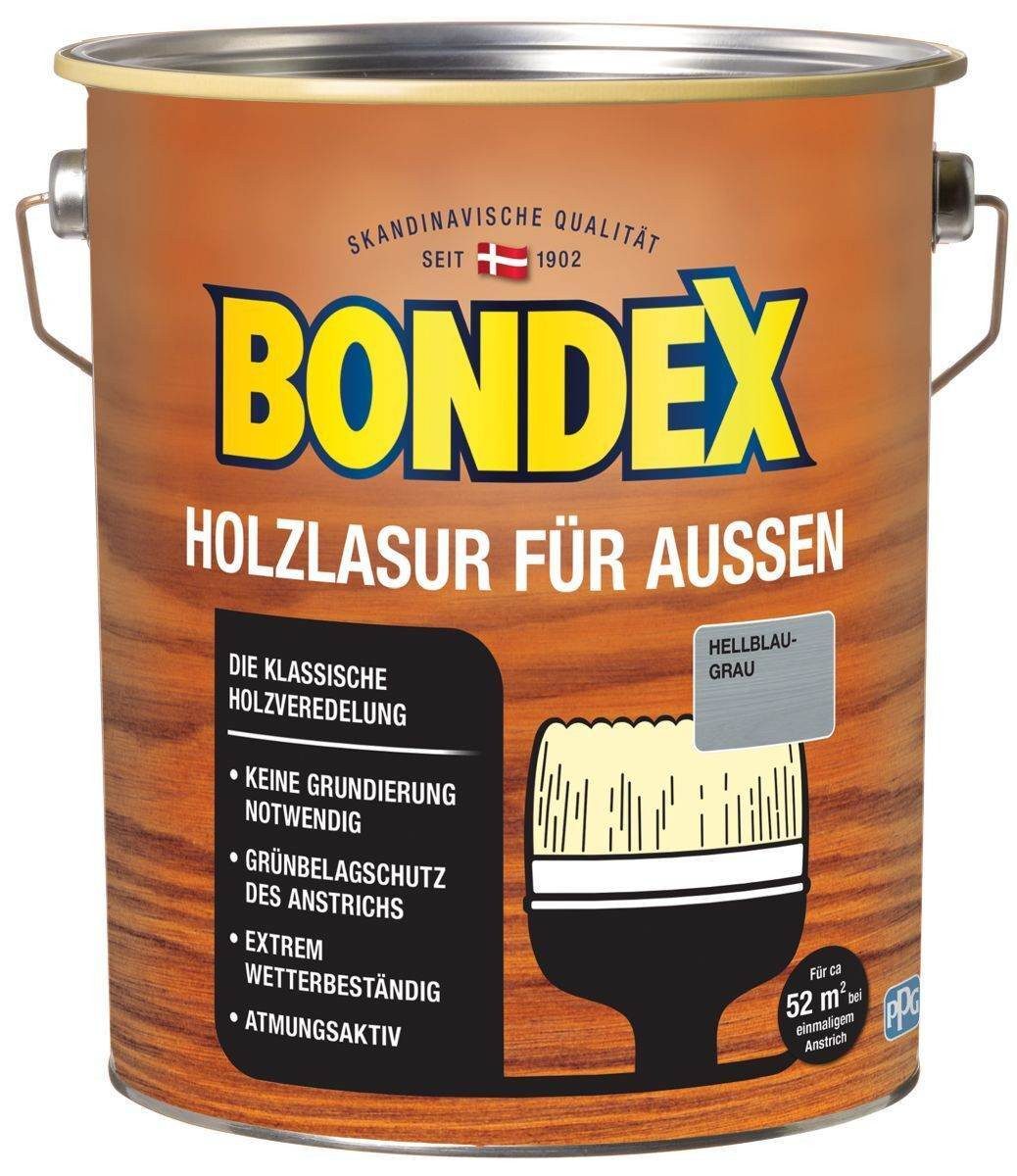 Bondex Holzschutzlasur Holzlasur für Außen Hellgrau 4,00l