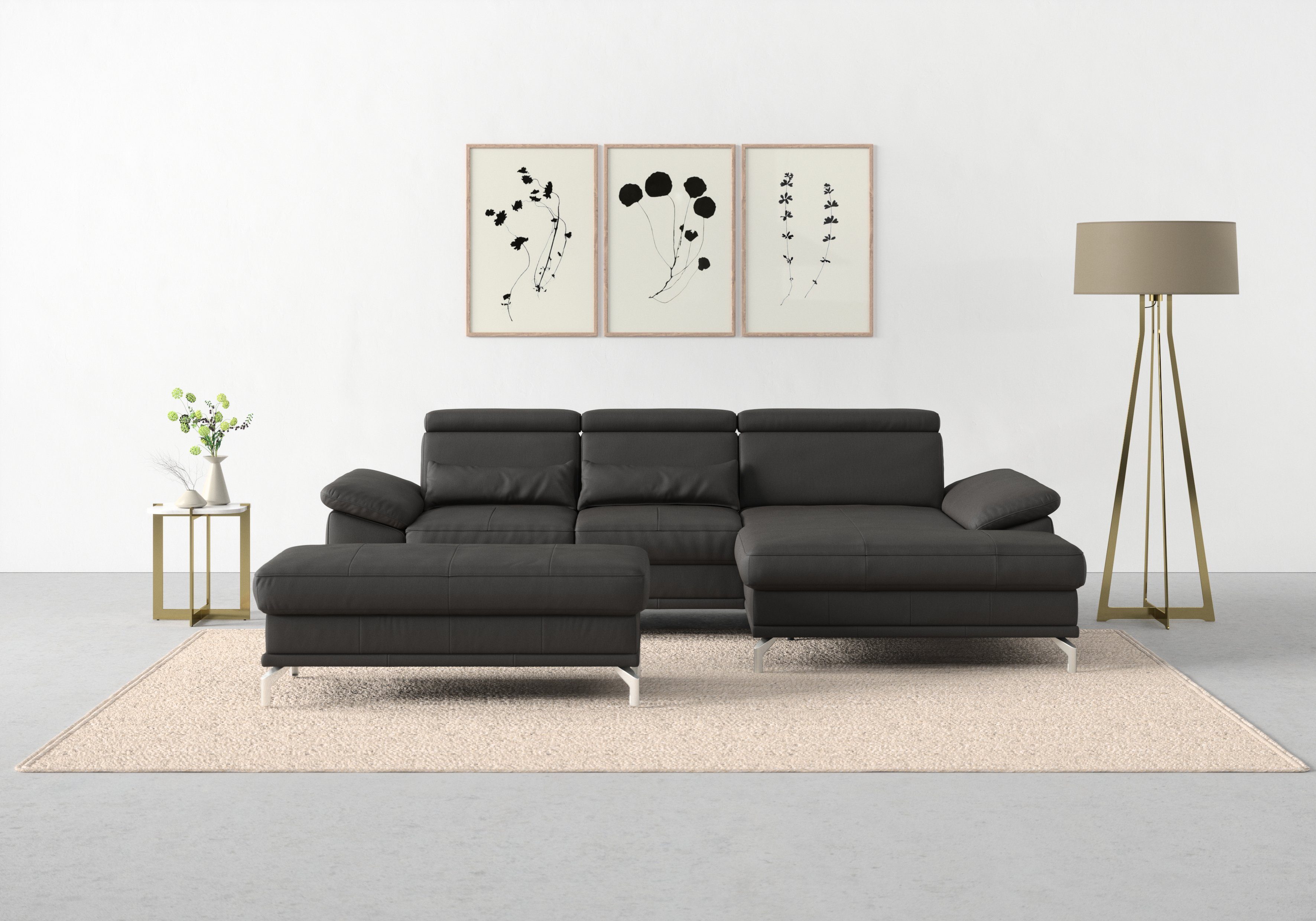 sit&more Ecksofa "Cabrio L-Form, B: 295 cm, mit Sitztiefen-, Arm- & Kopftei günstig online kaufen